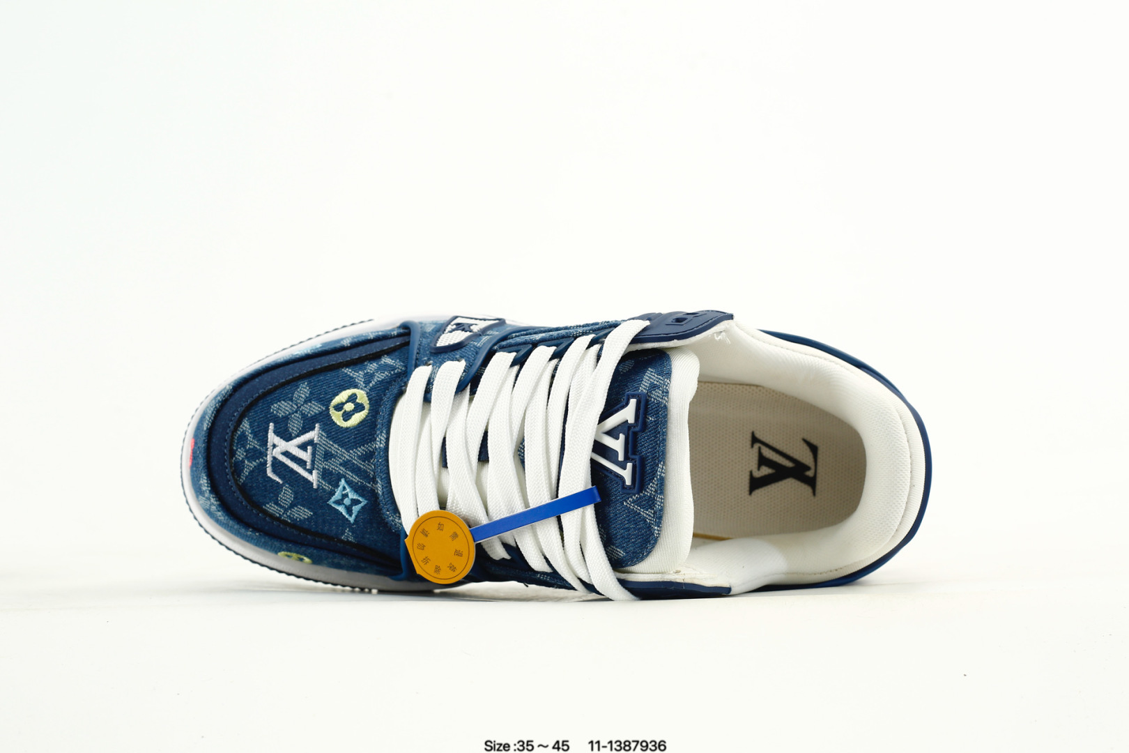 Louis Vuitton Trainer Low Denim Sneakers Blue
