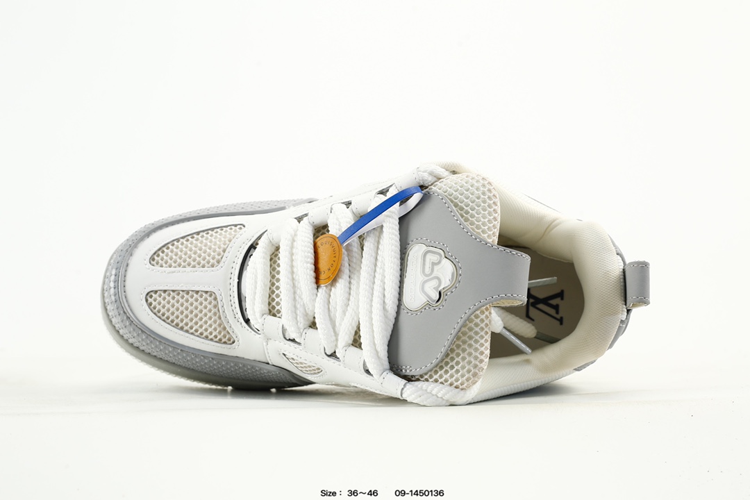 Louis Vuitton Trainer Low Sneaker White Grey