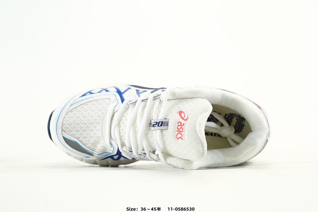 Asics Gel-Kayano 20 Low Top Running Shoes White Blue Red