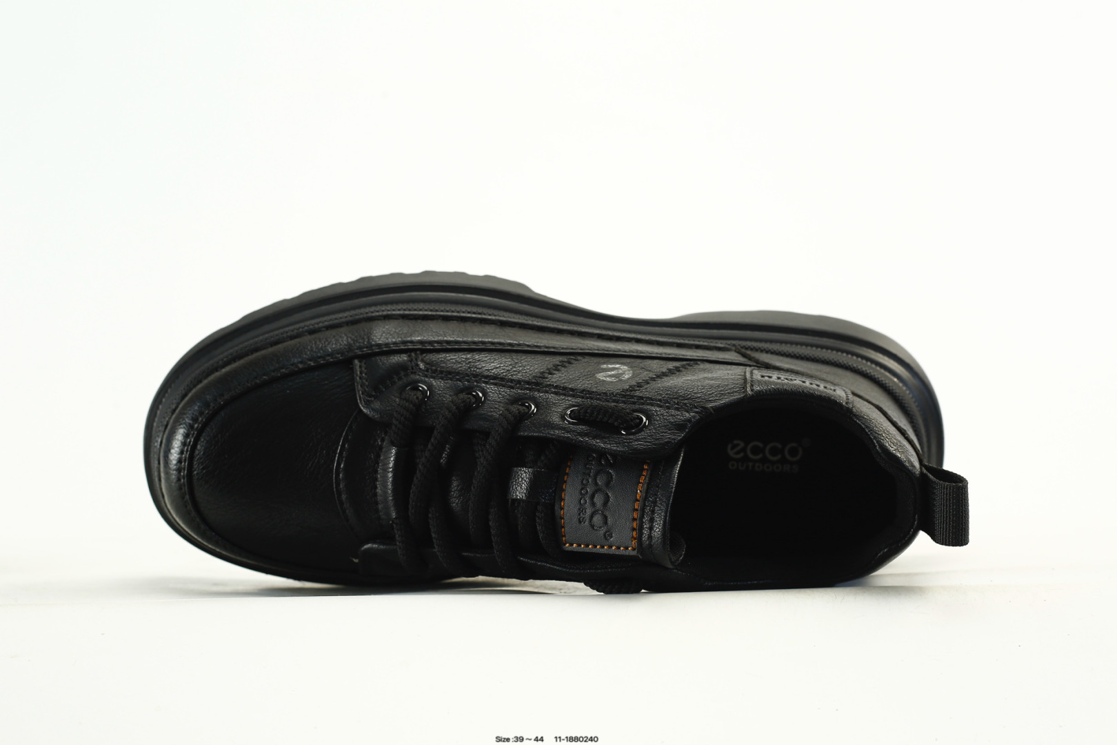 ECCO Platform Leather Sneakers Black