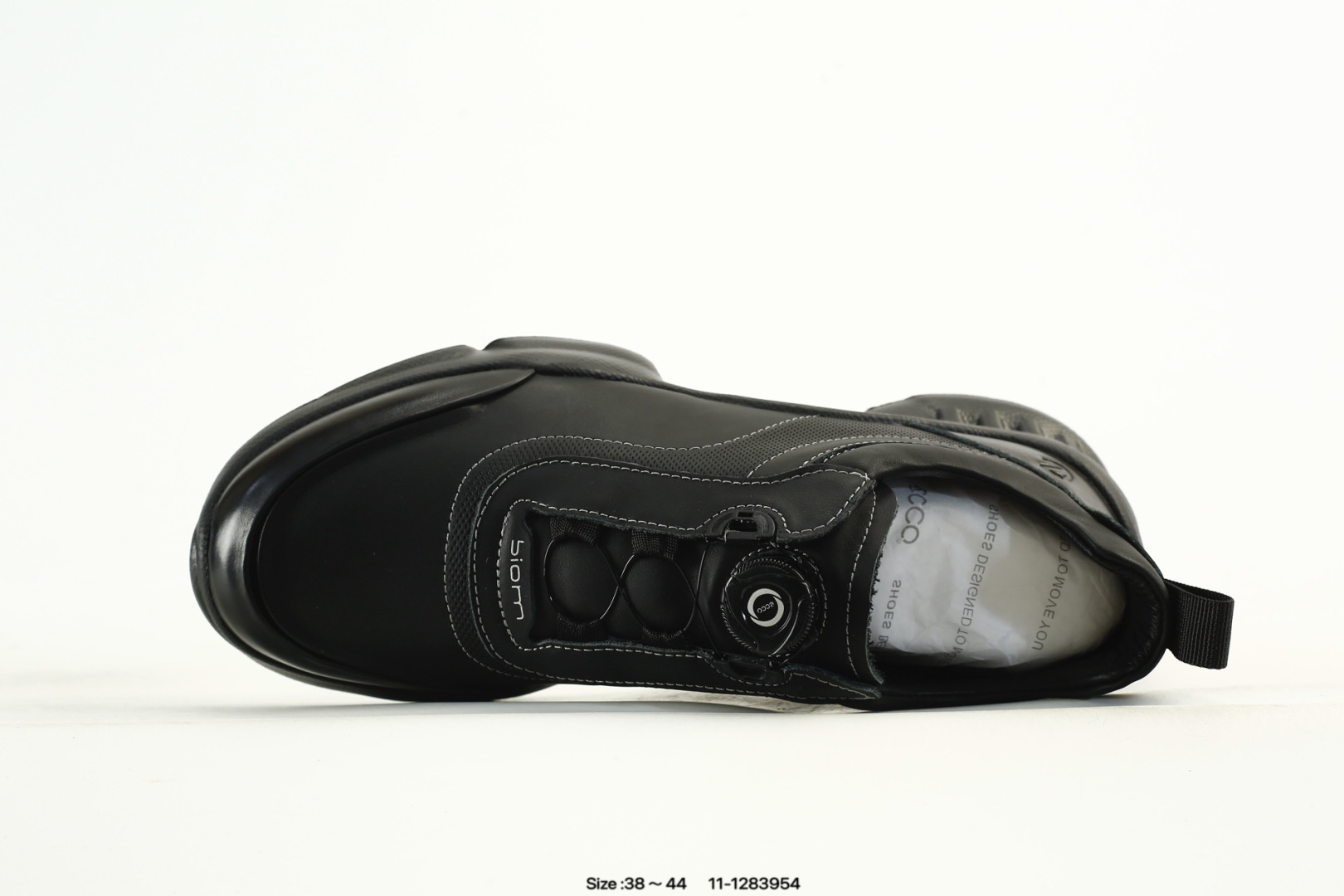 ECCO Breathable Leather Sneakers Black