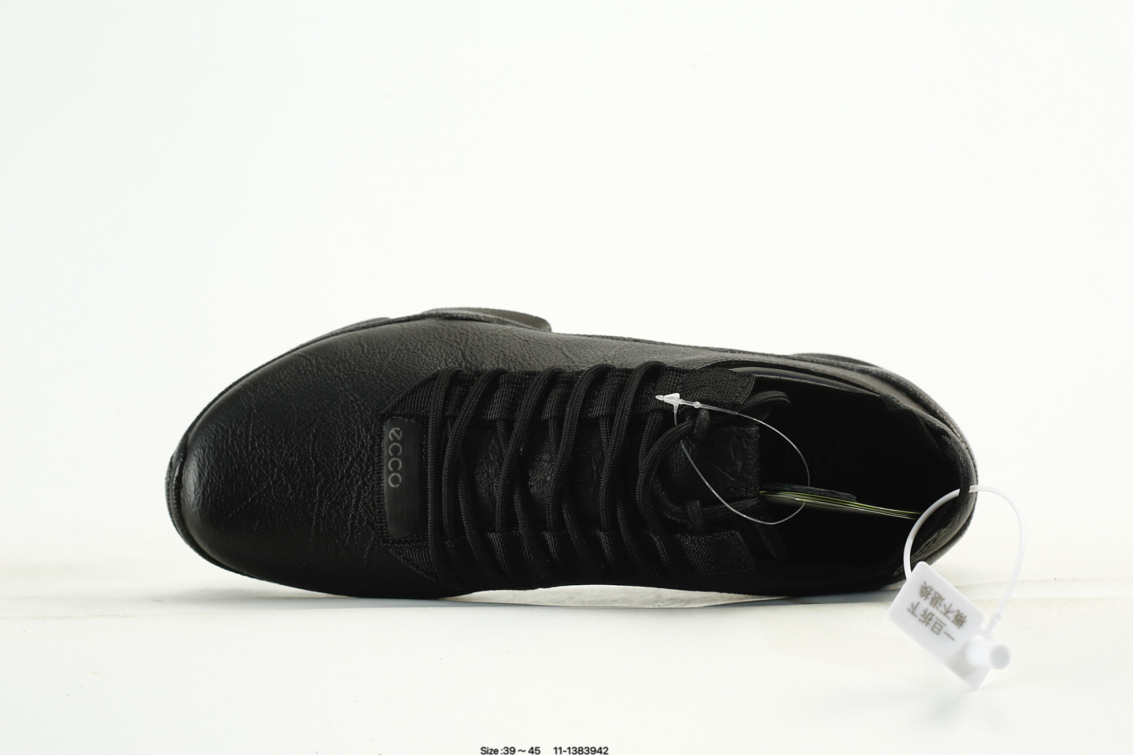 ECCO Breathable Leather Sneakers Black