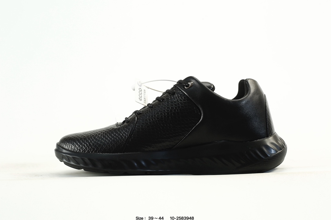 ECCO Breathable Leather Sneaker Black