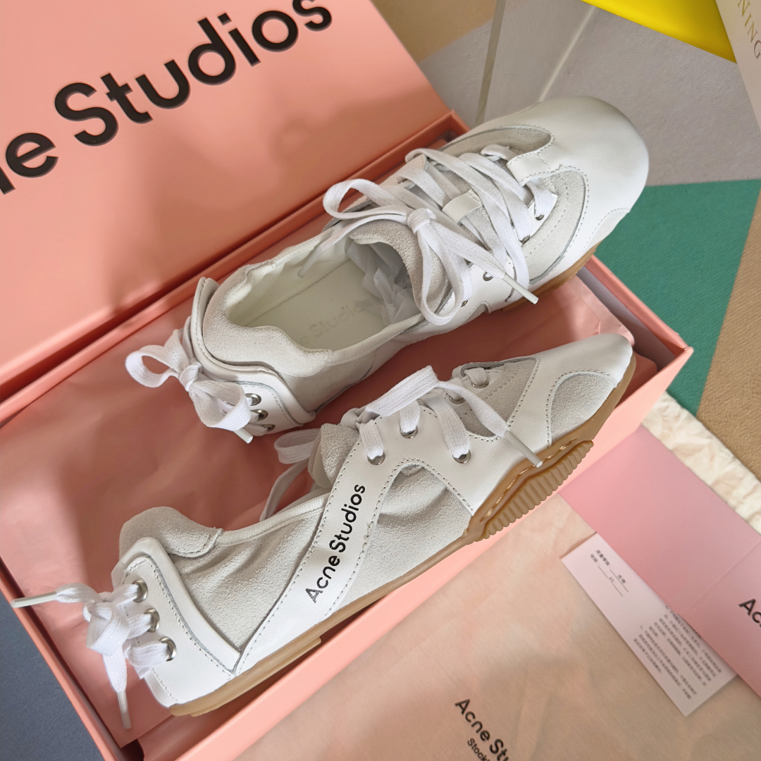 Acne Studios Lace-Up Ballet Sneakers White