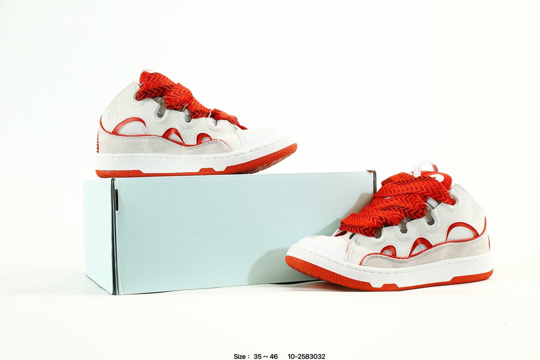 Lanvin Curb Leather Sneakers Multicolor