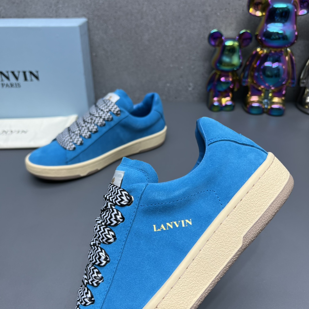 Lanvin Suede Retro Sneaker Blue