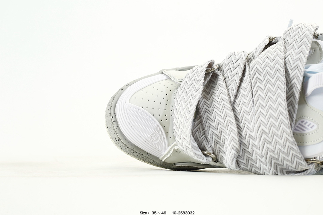 Lanvin Leather Curb Sneakers White/Grey