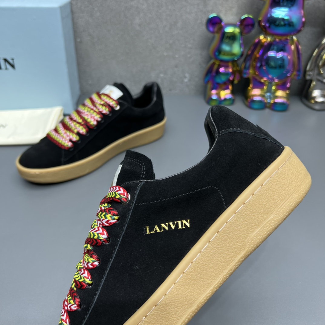 Lanvin Suede Retro Runner Sneakers Black