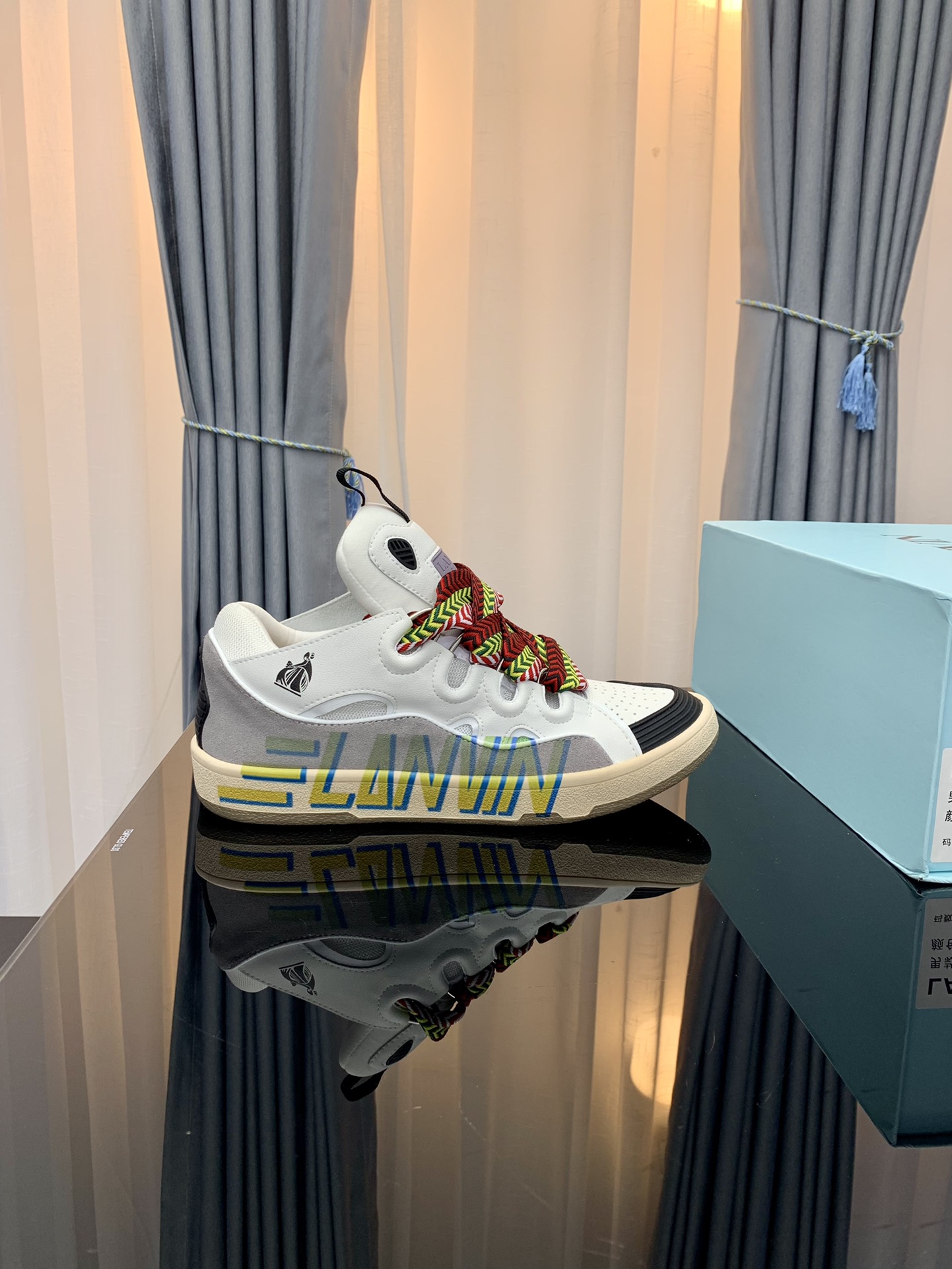 Lanvin Curb Low Sneakers Multicolor Laces White/Grey