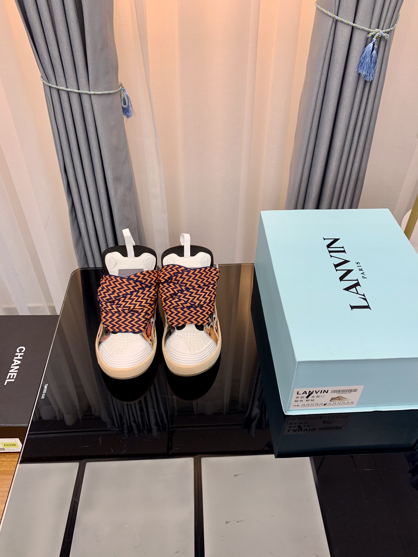 Lanvin Leather Suede Sneakers Multicolor