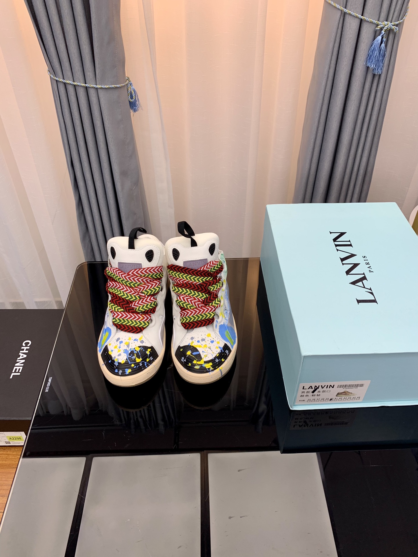 Lanvin Graffiti Low-Top Sneakers Multicolor