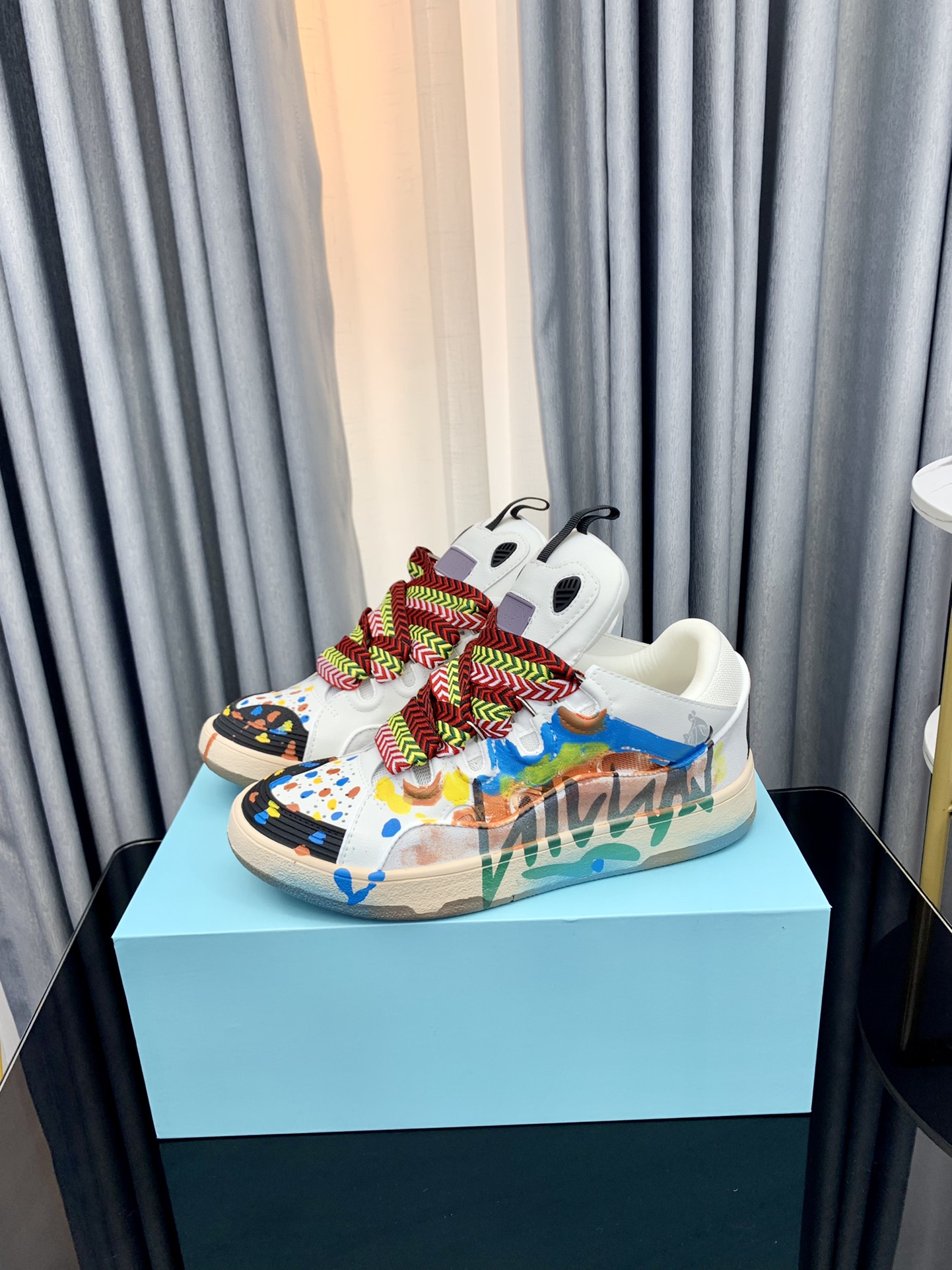 Lanvin Graffiti Low-Top Sneakers Multicolor