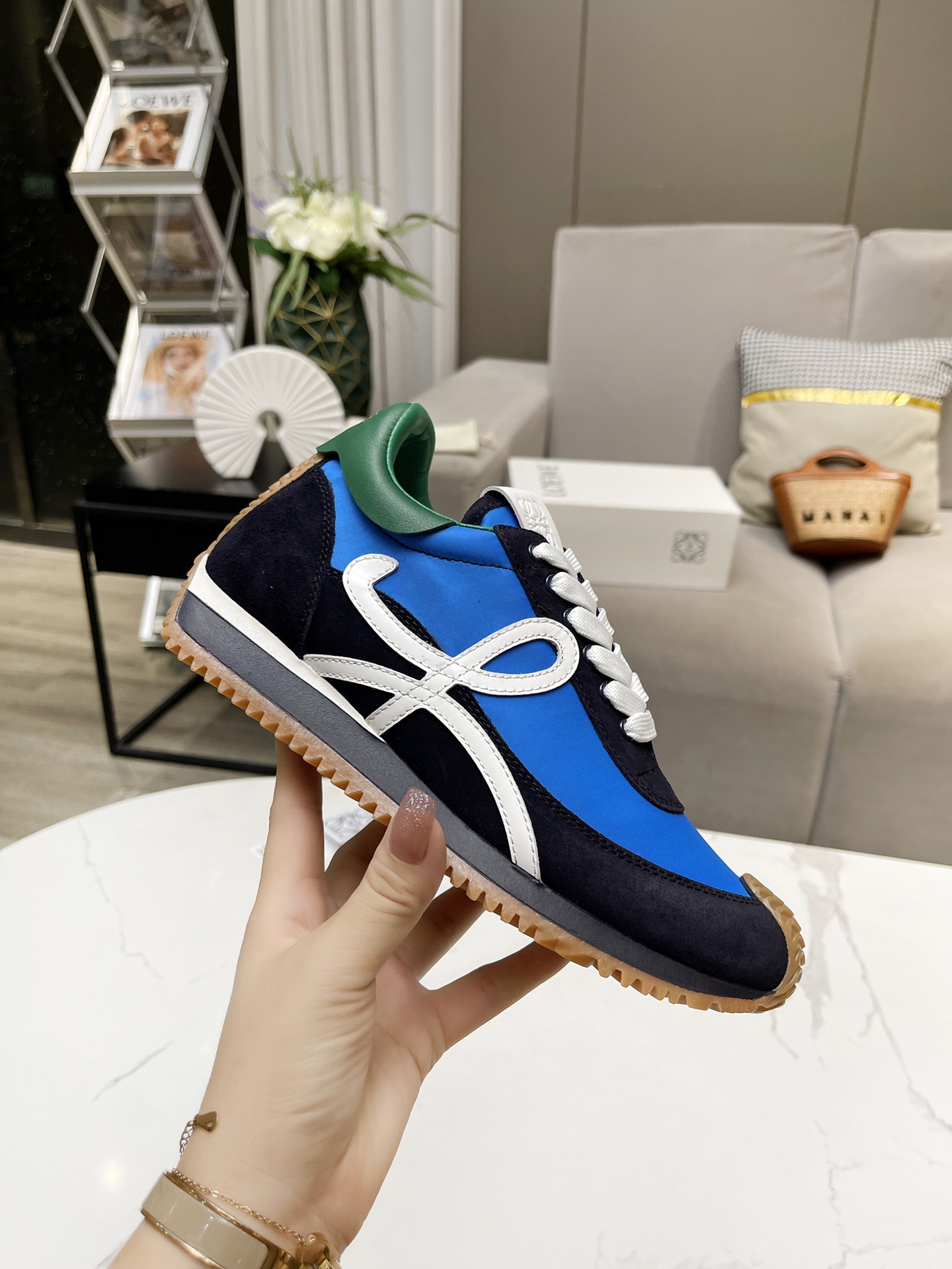 Loewe Hidden Lift Retro Sneakers Blue/Green