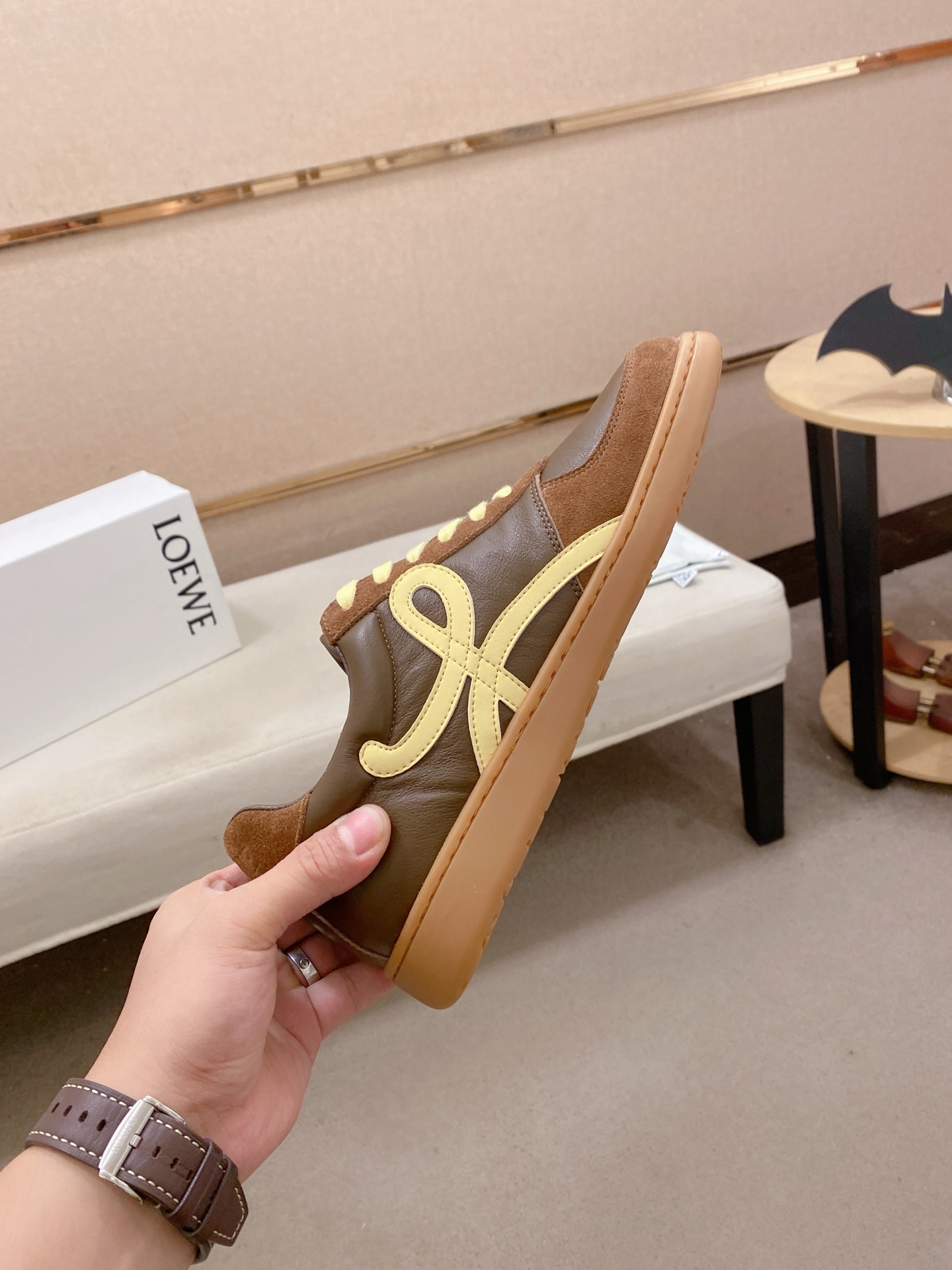 Loewe Low-Top Trainer Sneakers Brown