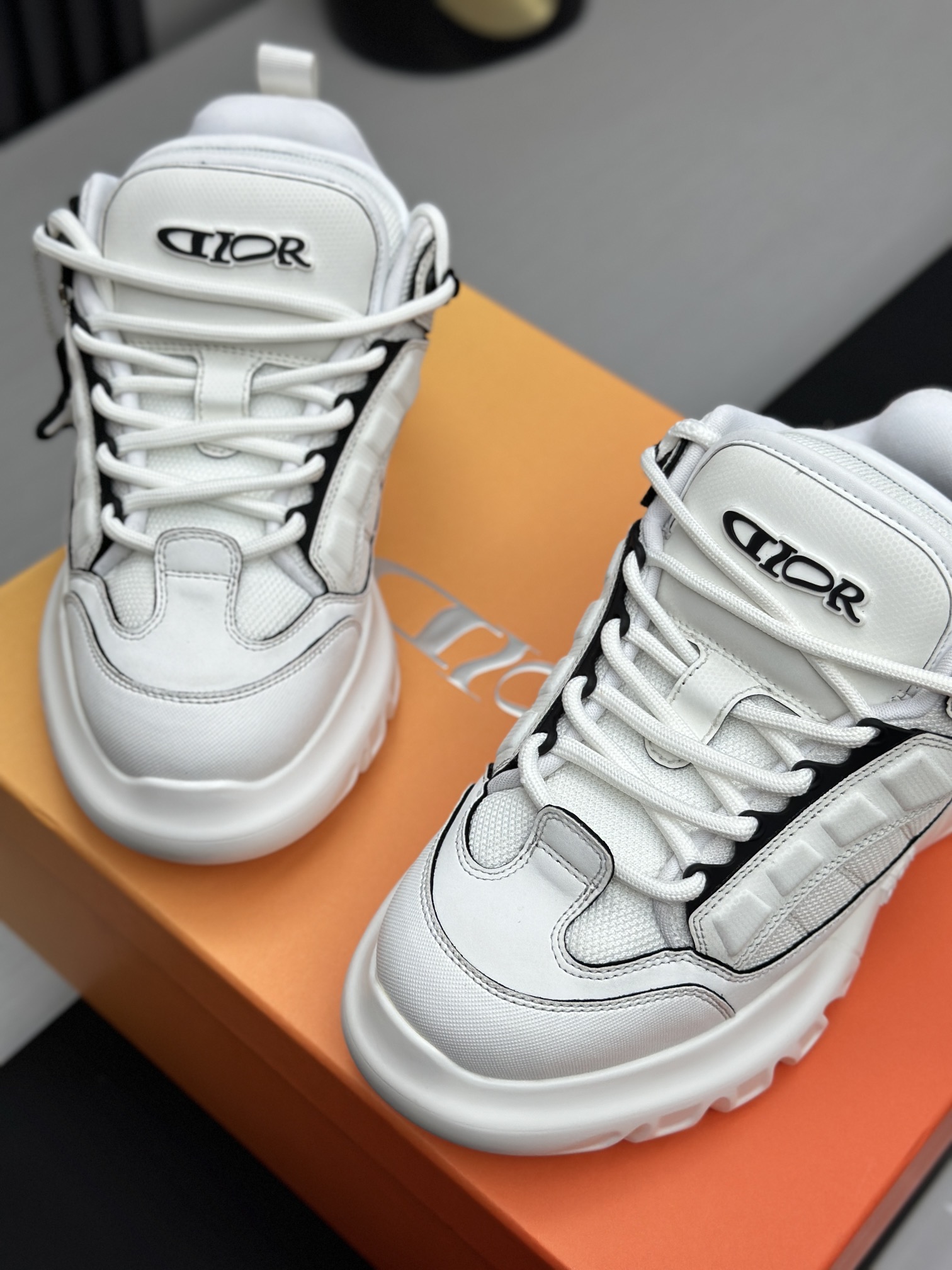 Dior Chunky Mesh Sneakers White