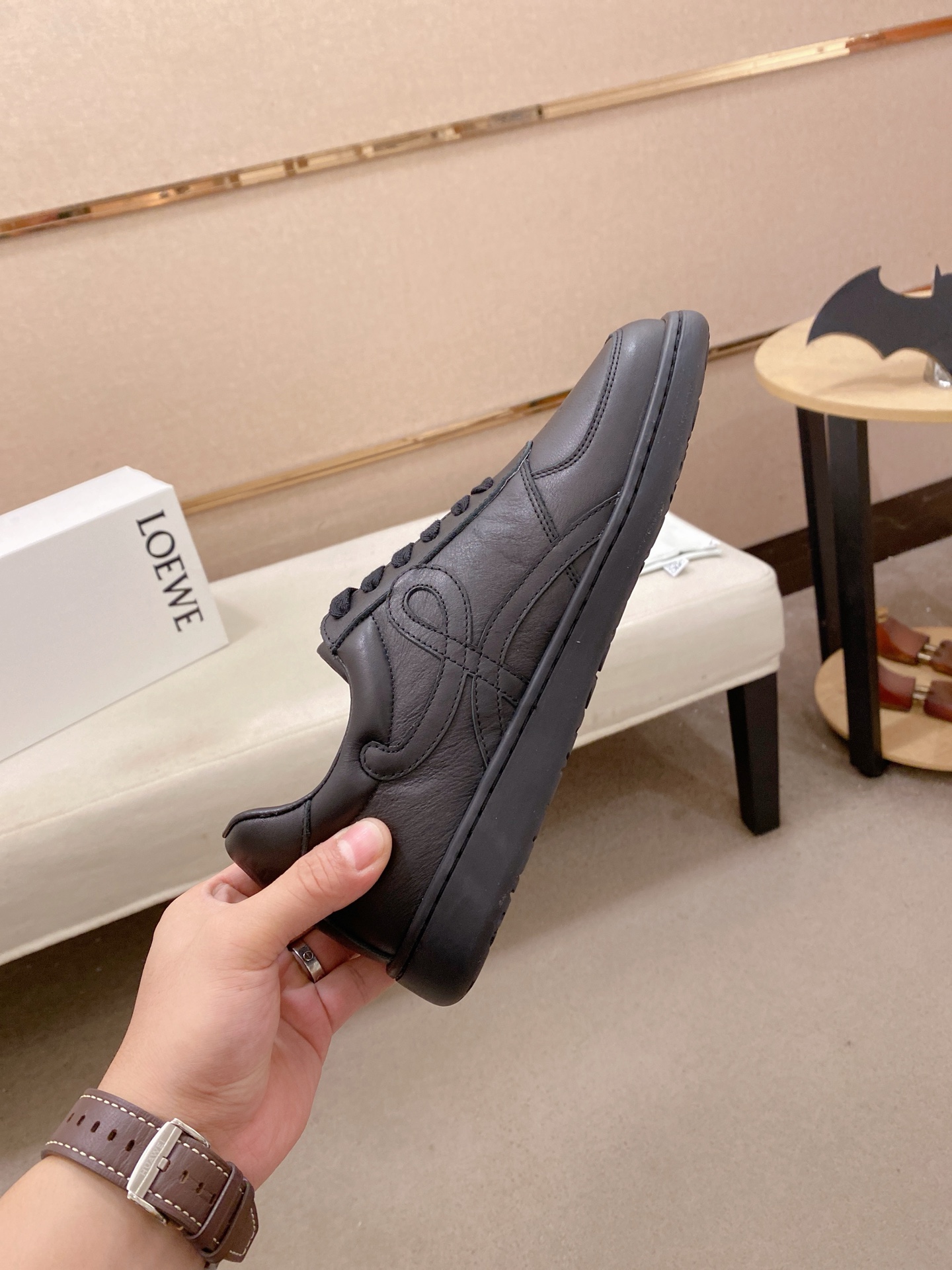 Loewe Classic Leather Trainer Sneakers Black