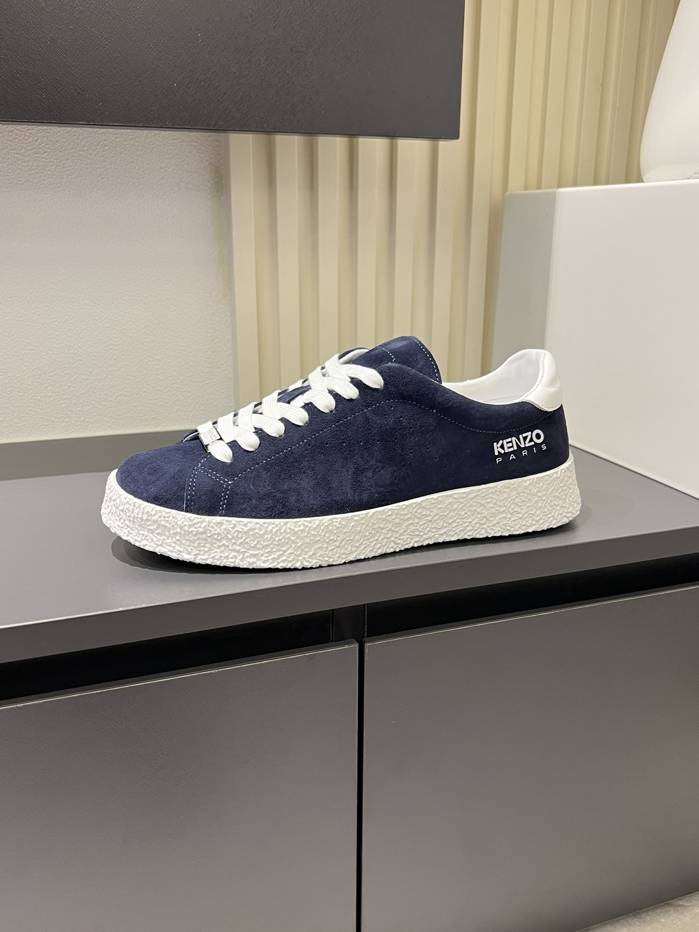 Kenzo Paris Suede Low-Top Sneakers Navy
