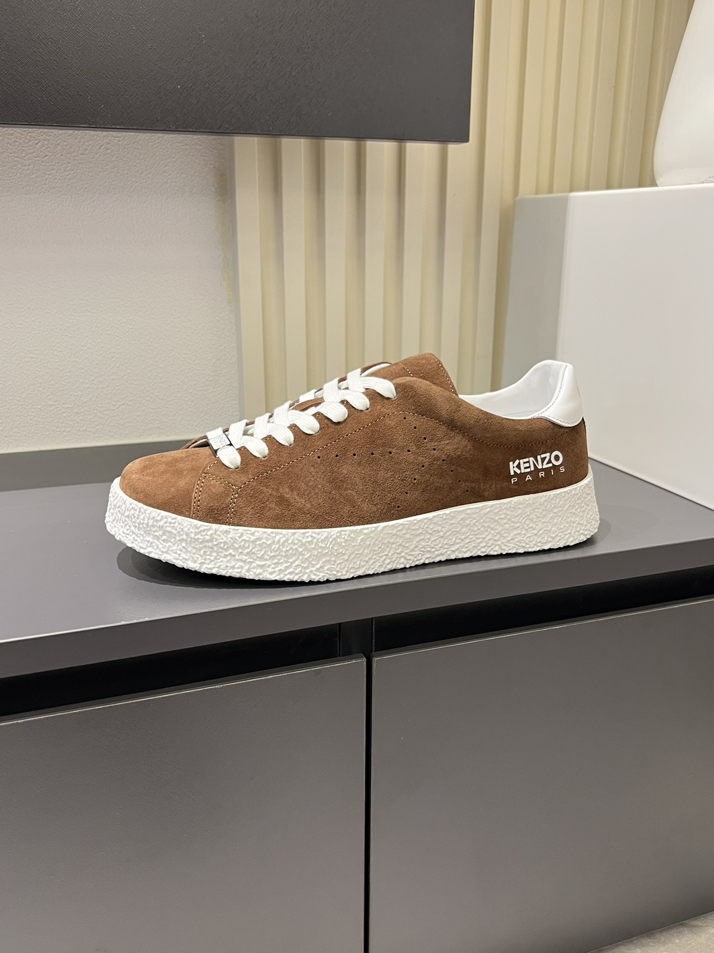 Kenzo Suede Low-Top Sneakers Brown