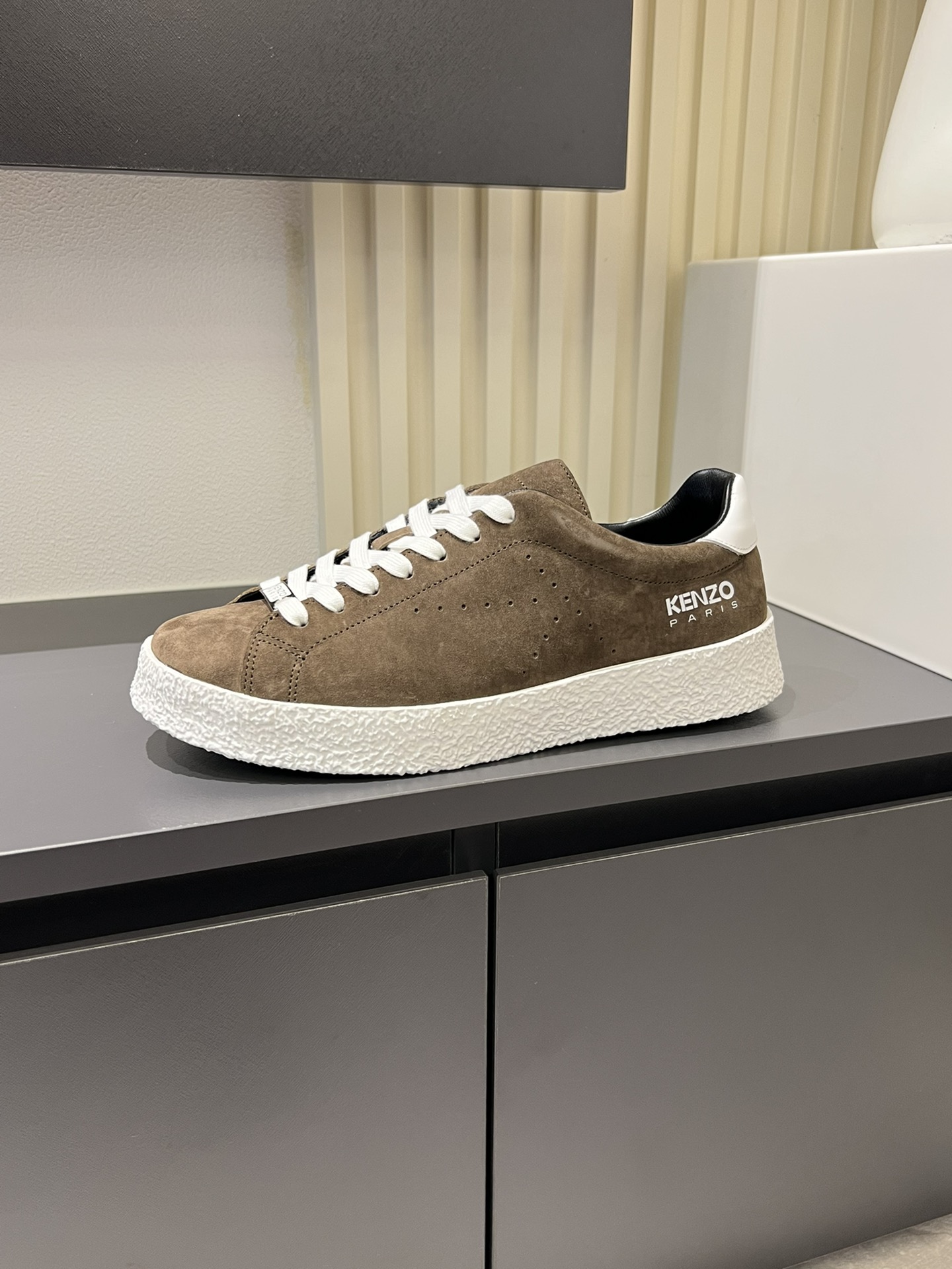 KENZO Suede Low-Top Sneakers Brown