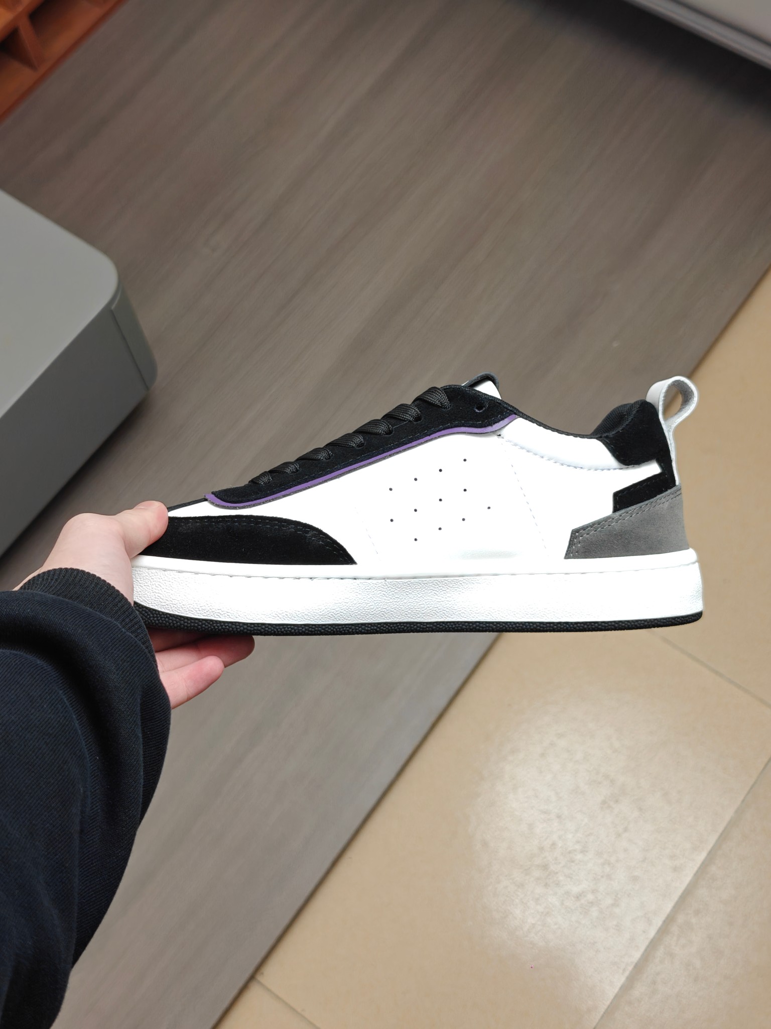 KENZO Men's Leather Sneakers Black/White/Purple