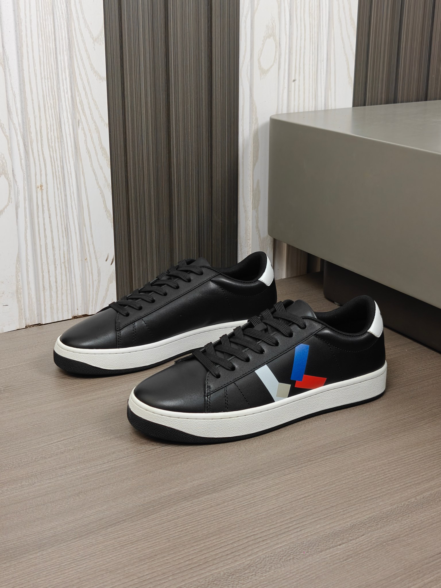 KENZO Leather Low-Top Sneakers Black