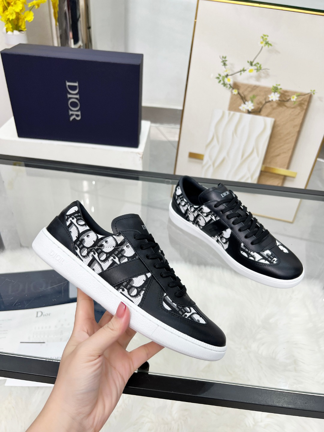 Dior B01 Low Sneakers Black/White