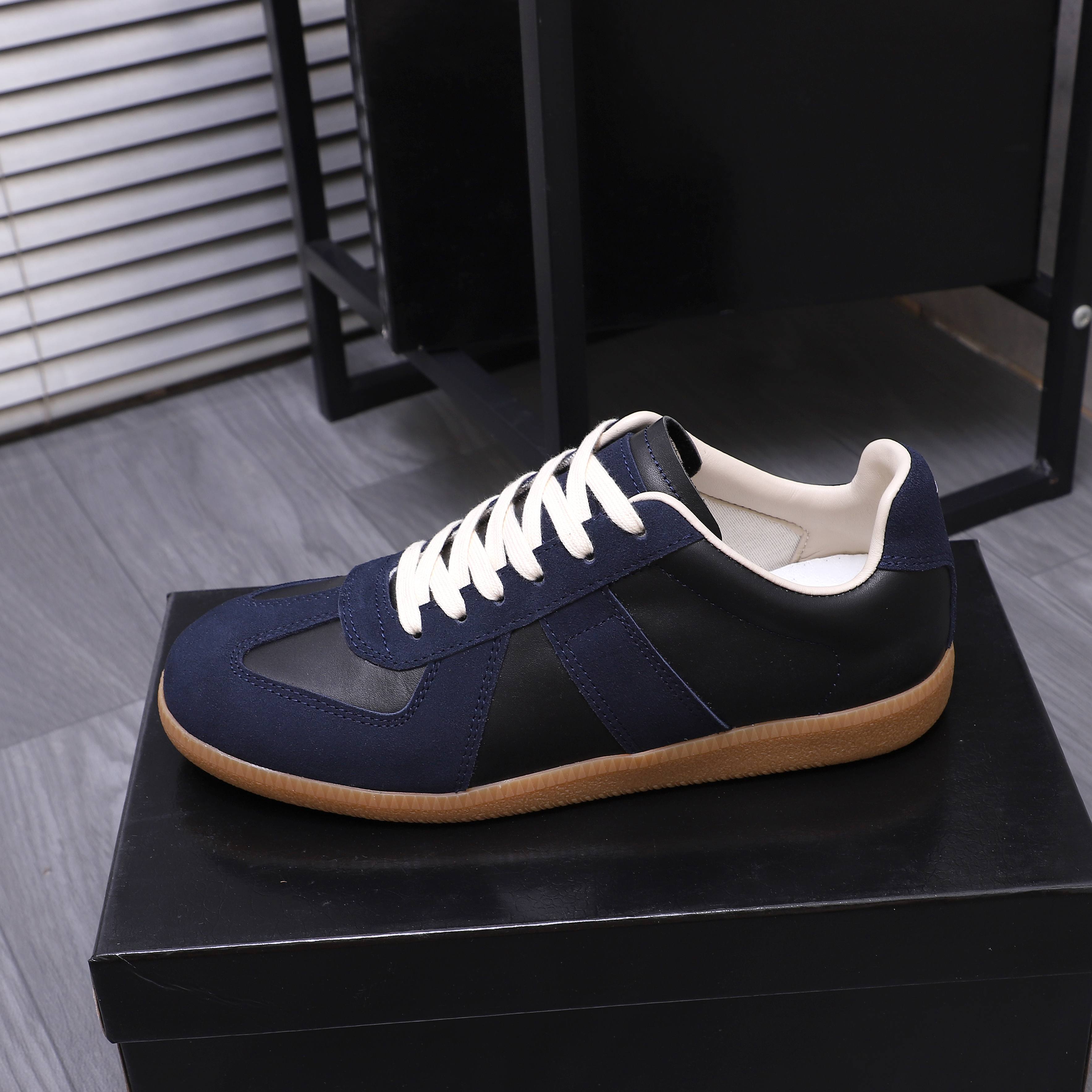 Maison Margiela Leather Suede Sneakers Navy/Black
