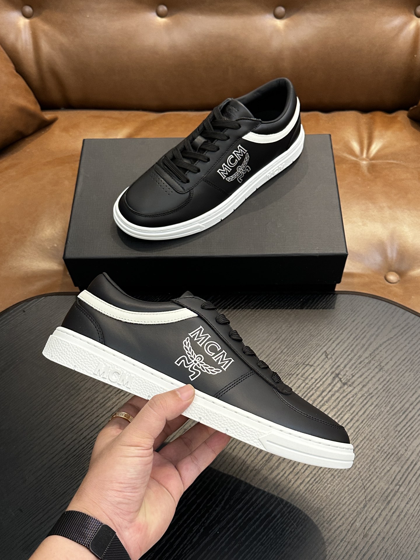 MCM Skystream Logo Sneakers Black