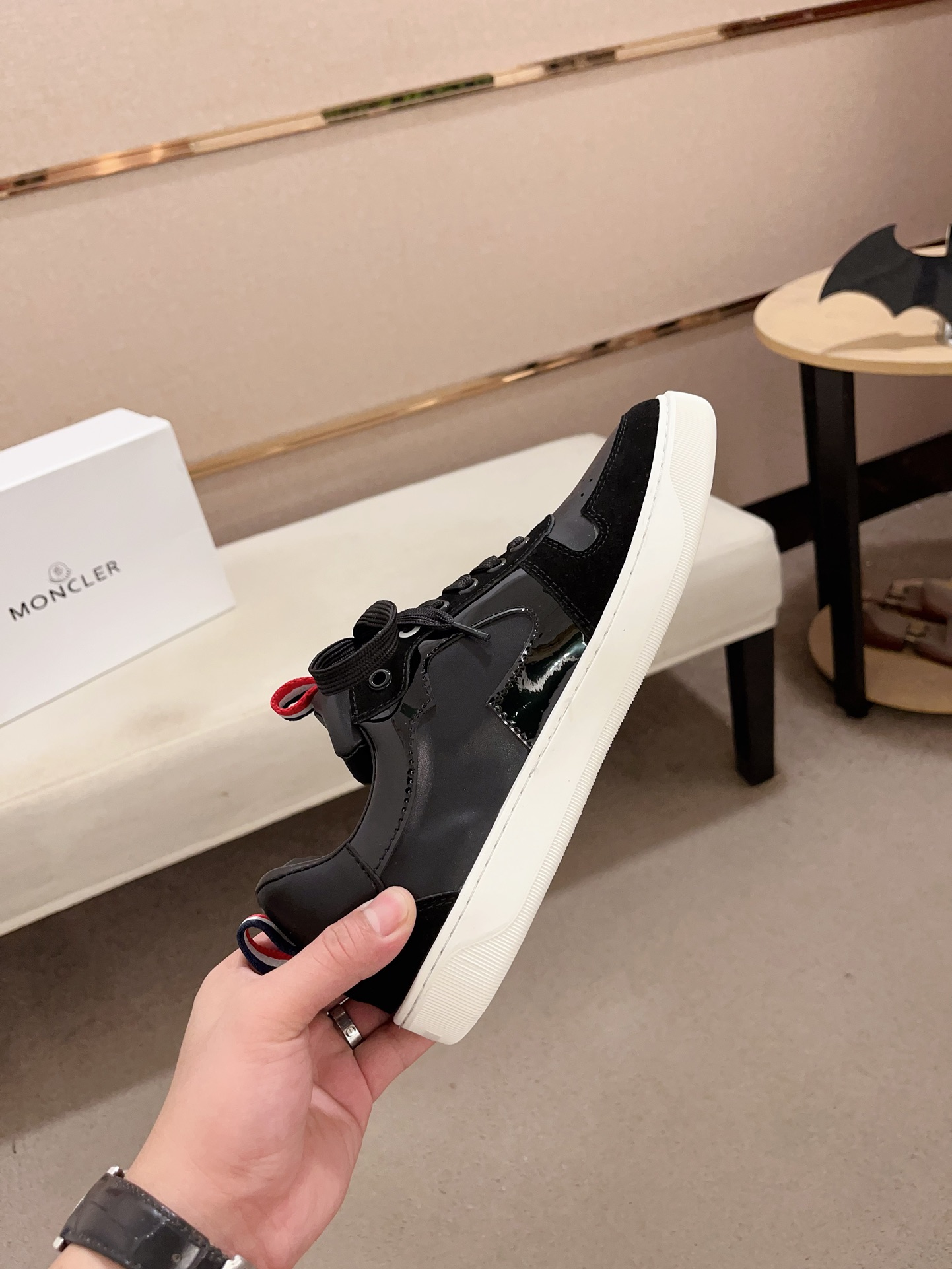 Moncler Lunarove Lace-Up Sneakers Black