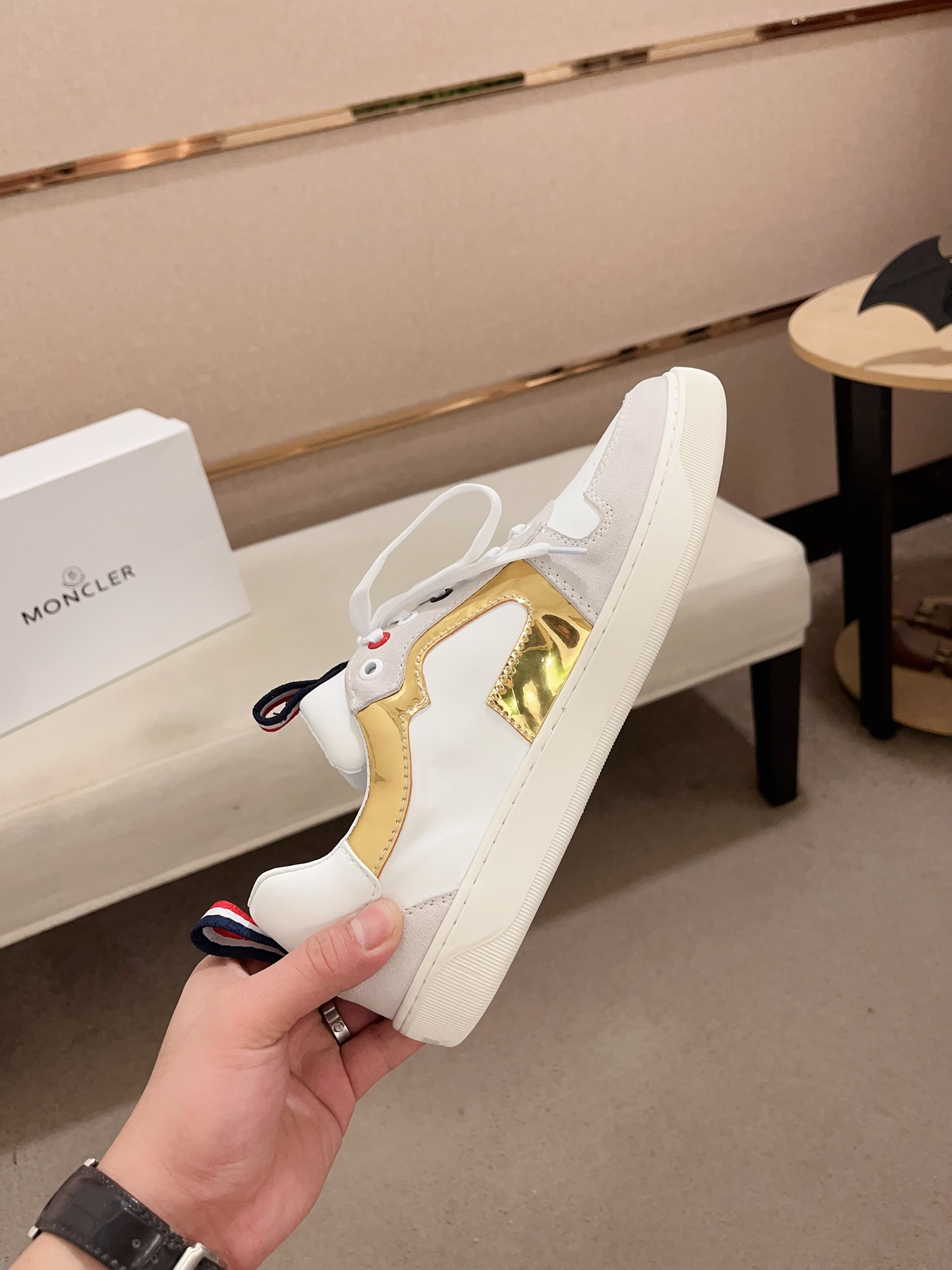 Moncler Lunarove Sneakers Gold/White
