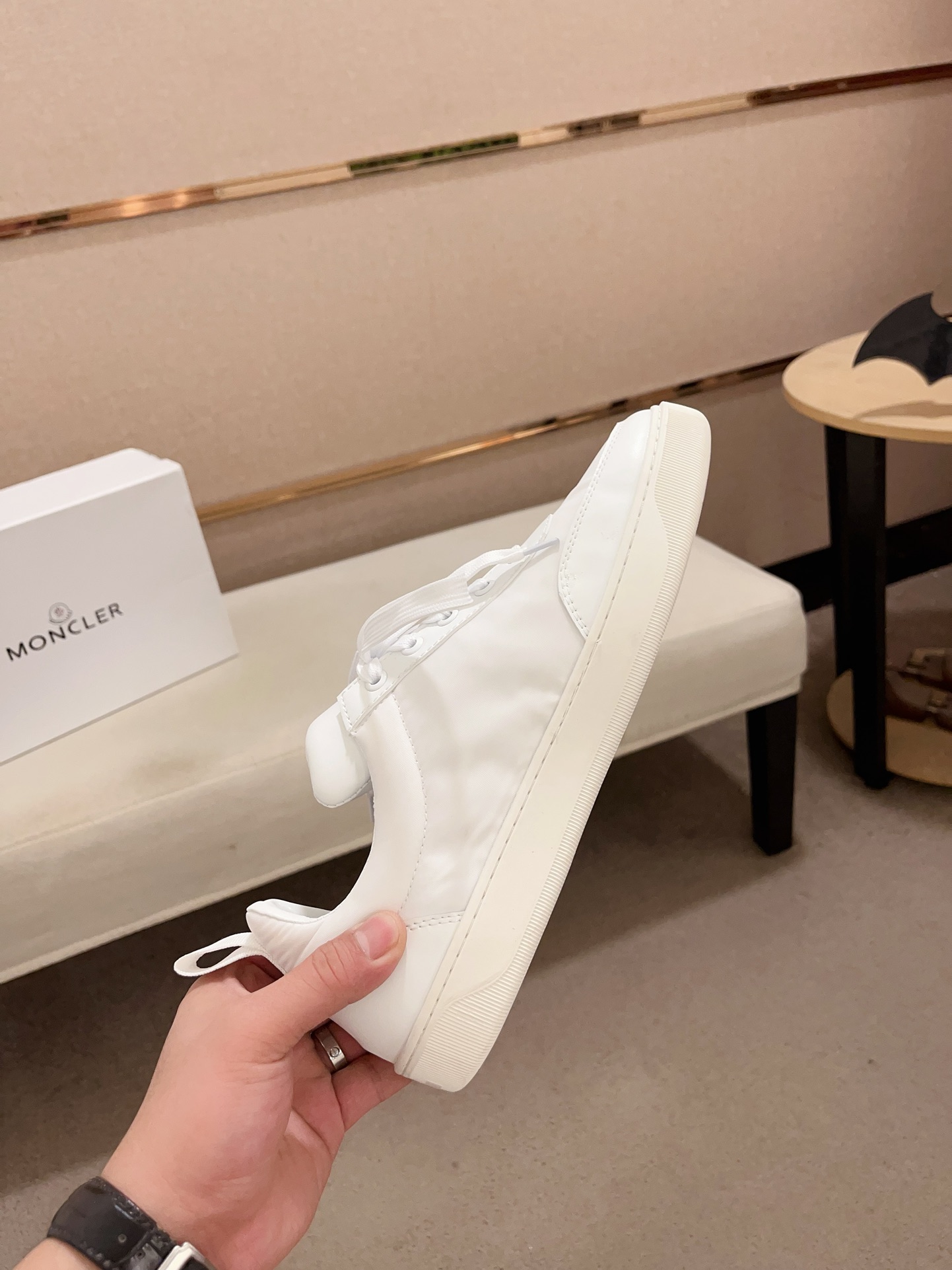 Moncler Lunarove Lace-Up Sneakers White