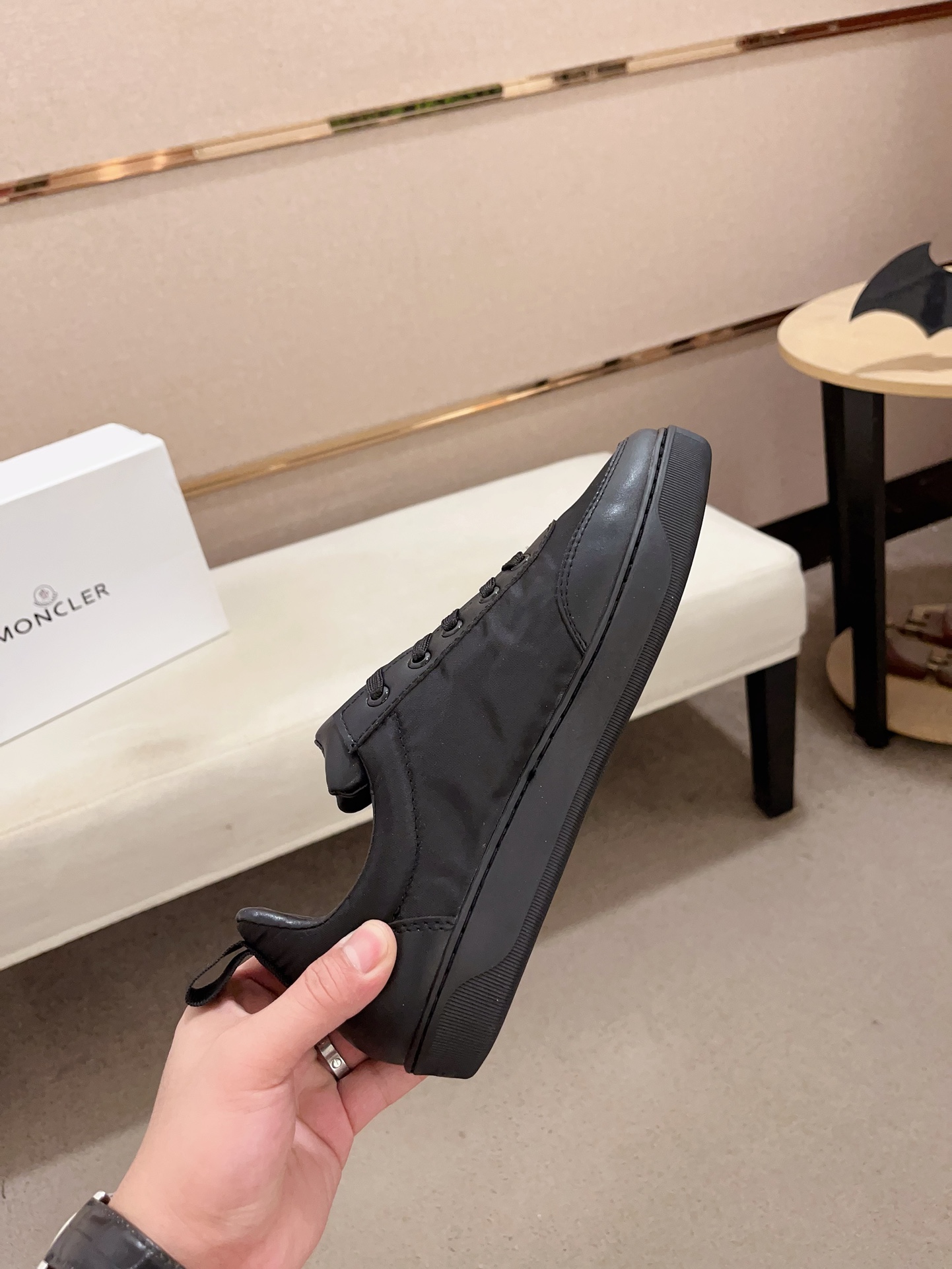 Moncler Lunarove Lace-Up Sneakers Black