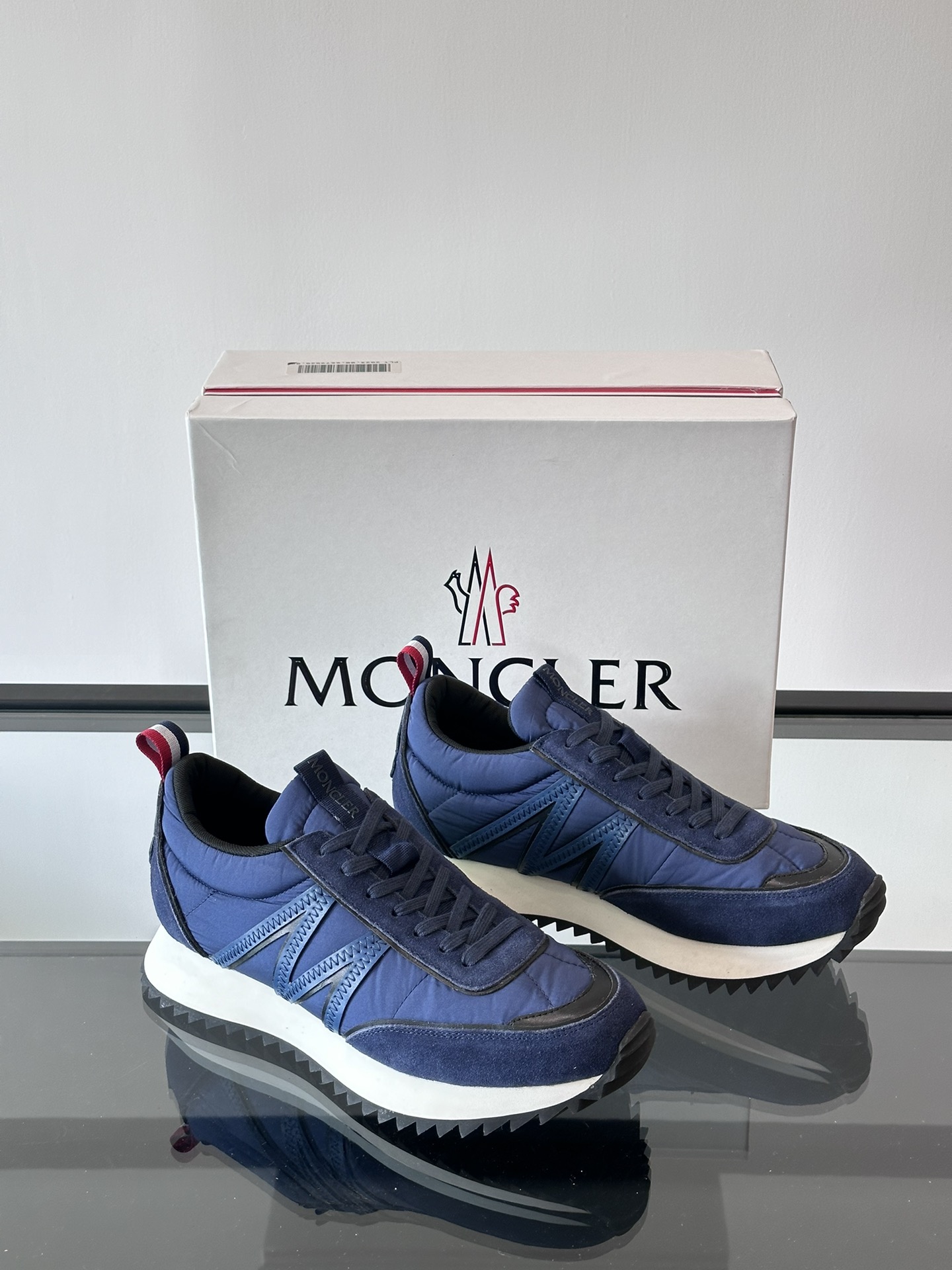 Moncler Pacey Platform Sneakers Navy
