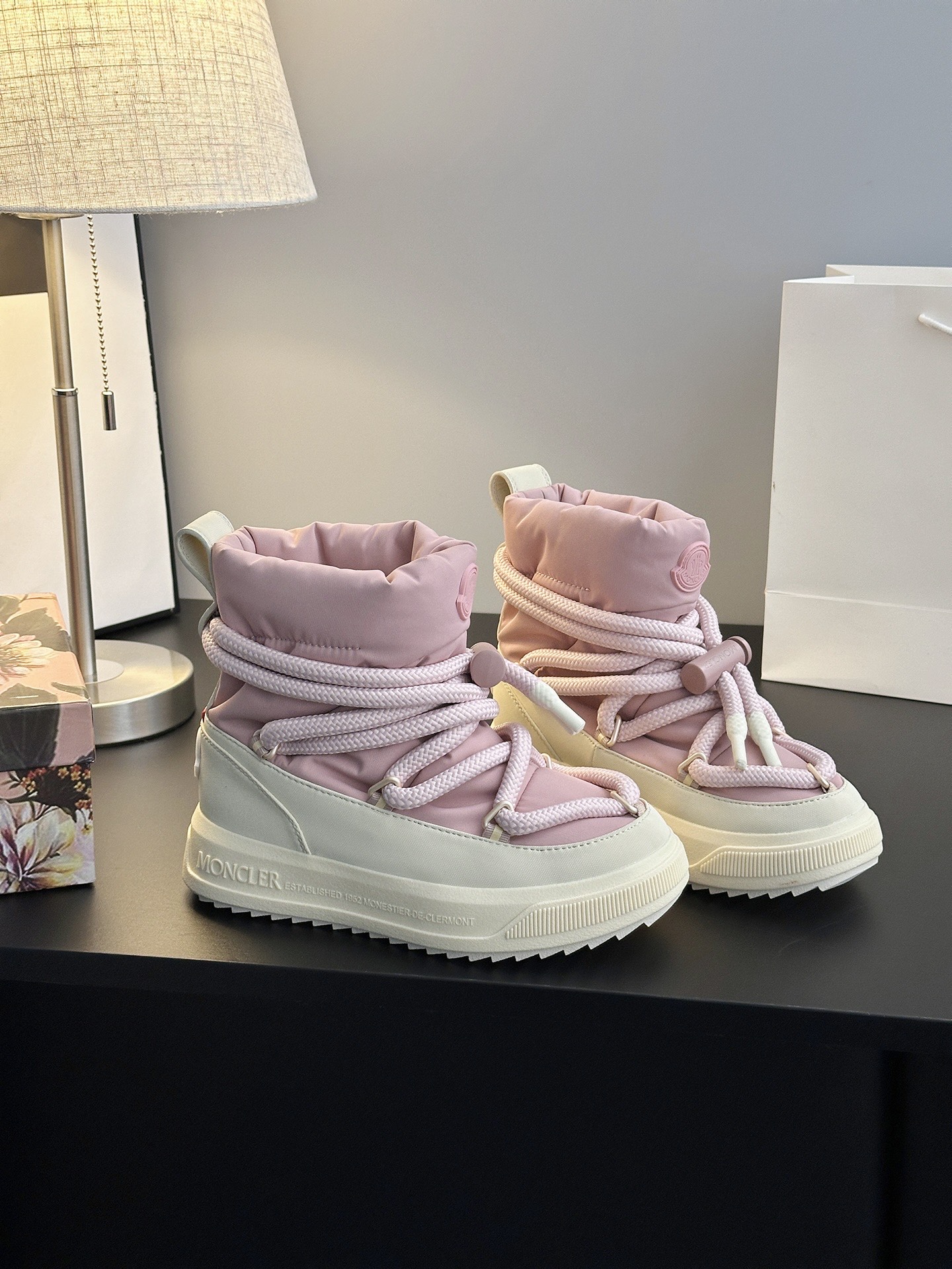 Moncler Altive Mid Snow Boots Pink