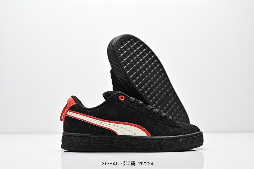 Puma Suede XL Casual Skate Shoes Black/Red/White