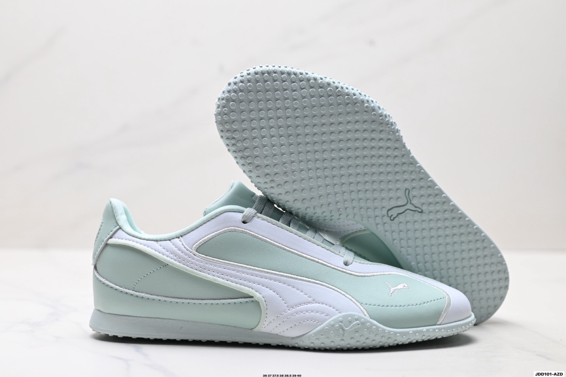 PUMA Bella V2 Leather Low-Top Trainers Mint Green