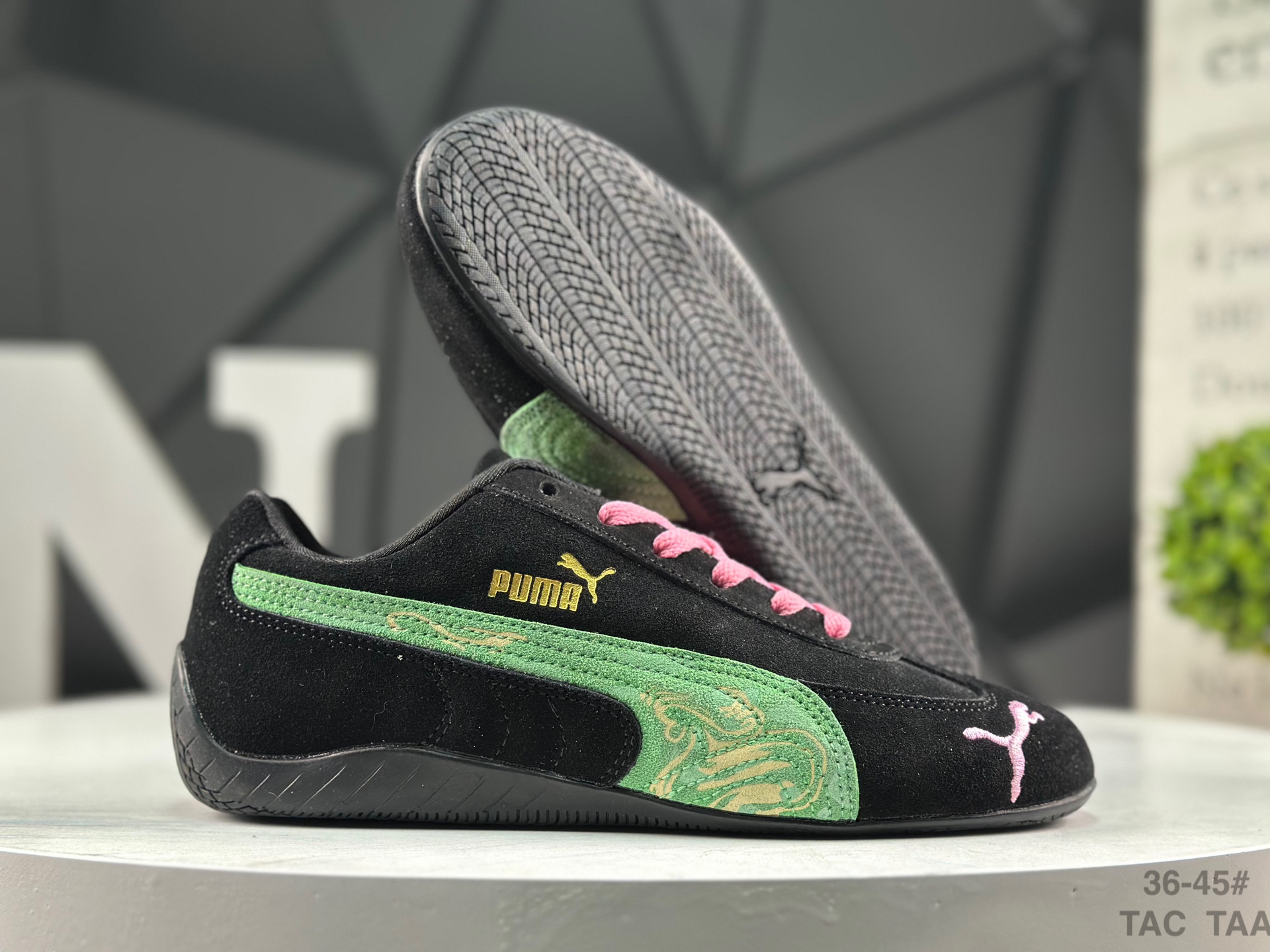 Puma Speed OG Casual Sneakers Black/Green/Pink