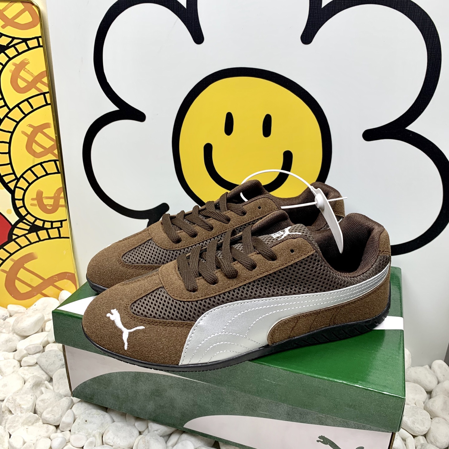 Puma Mesh Low-Top Sneakers Dark Brown