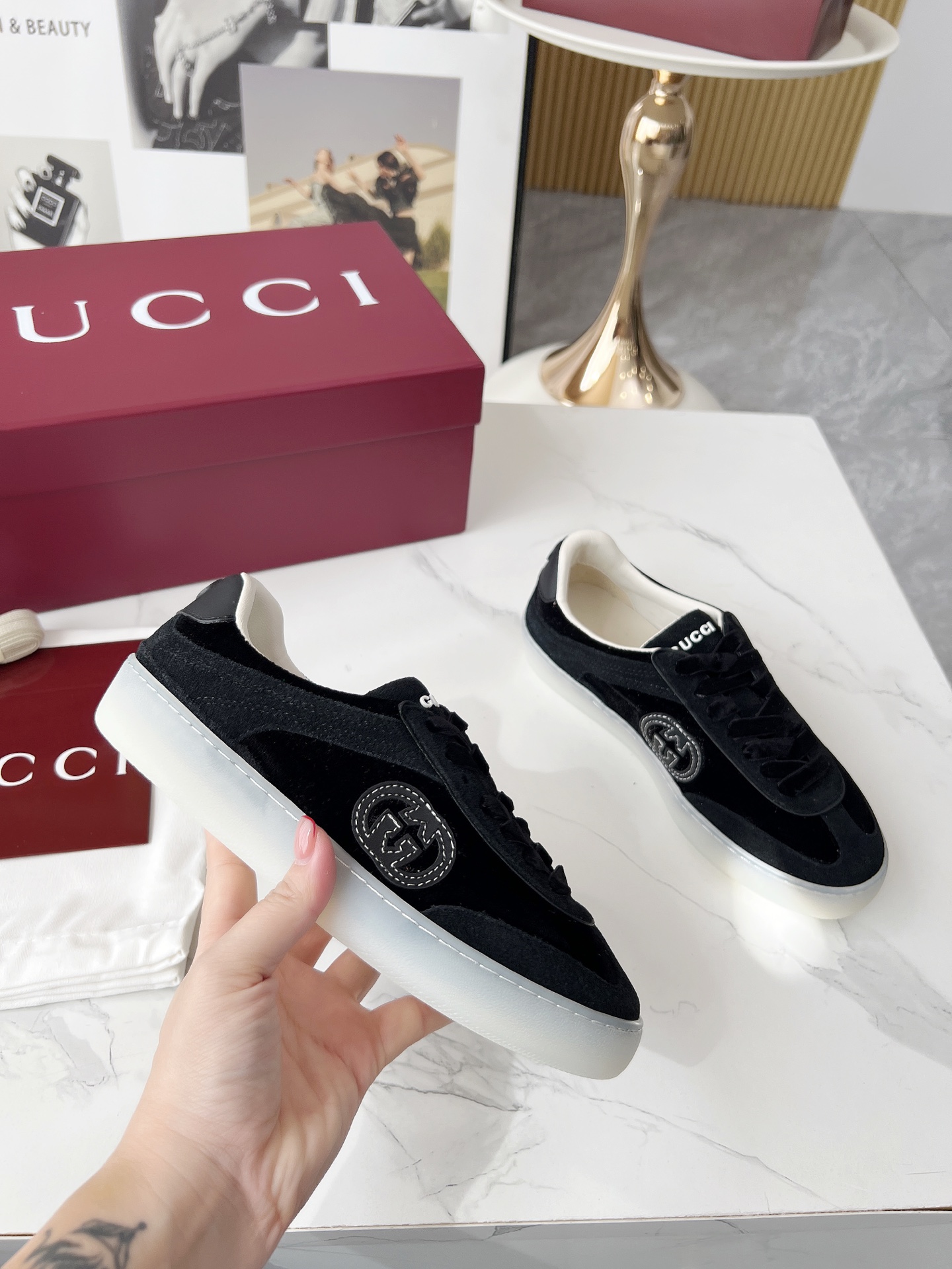 Gucci GG Logo Trainer Sneakers Black
