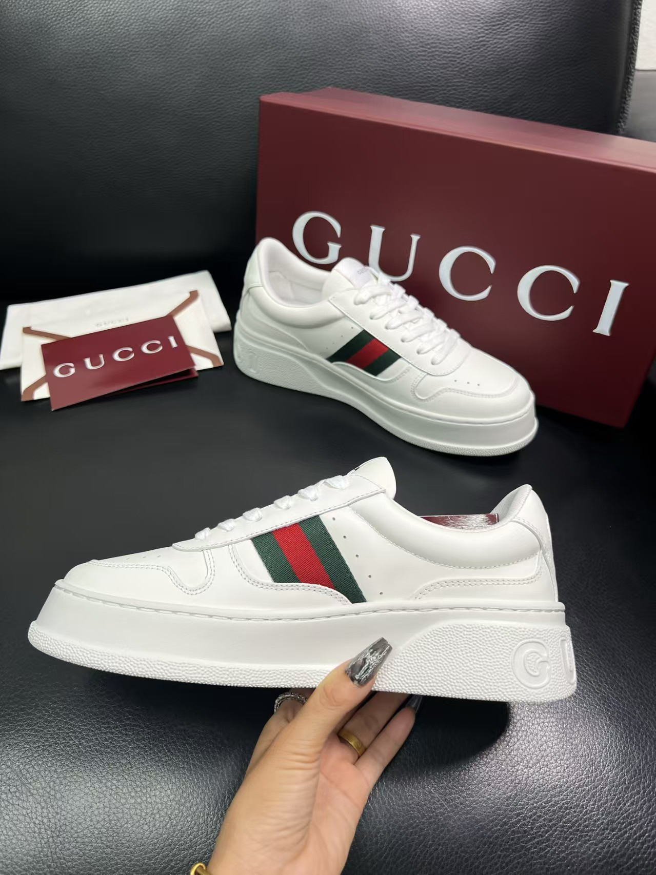 Gucci Web Stripe Sneakers White