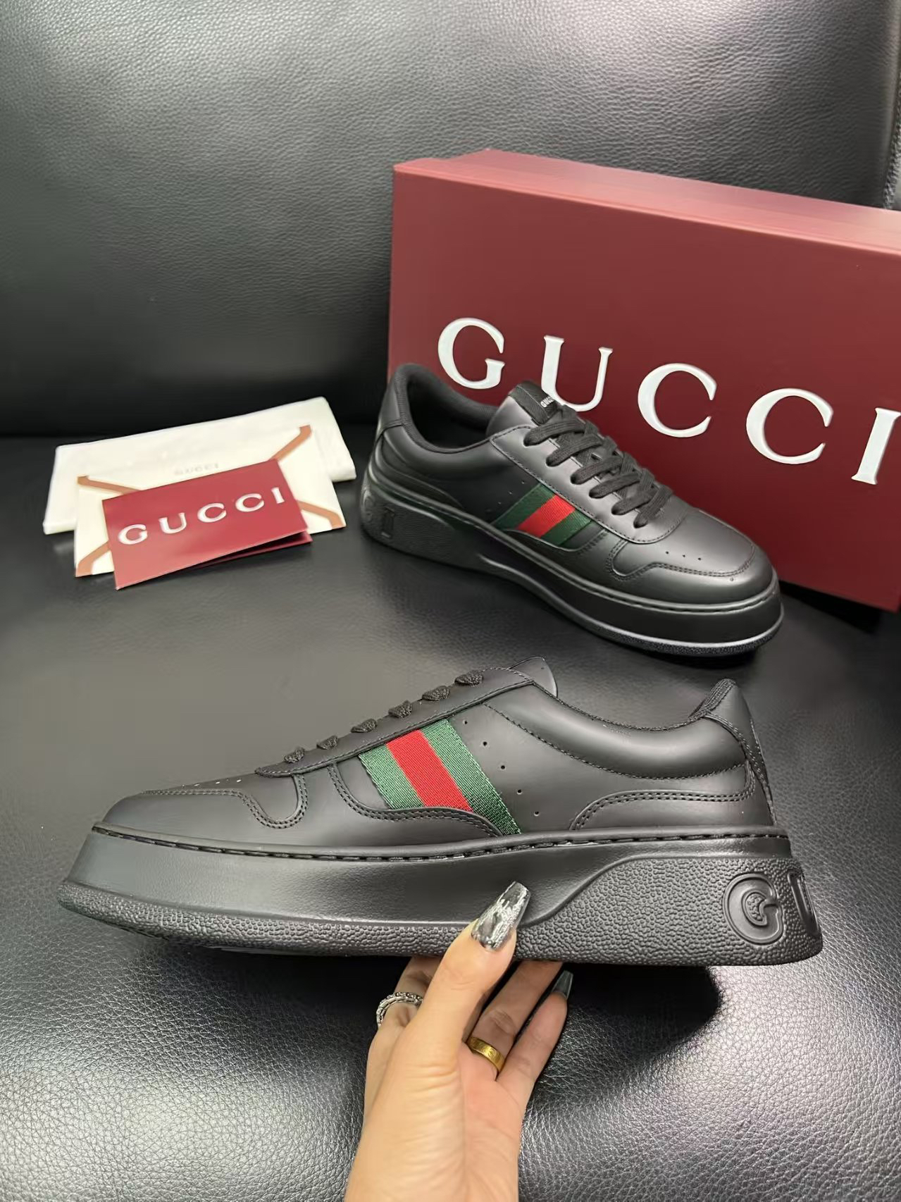 Gucci Web Stripe Sneakers Black