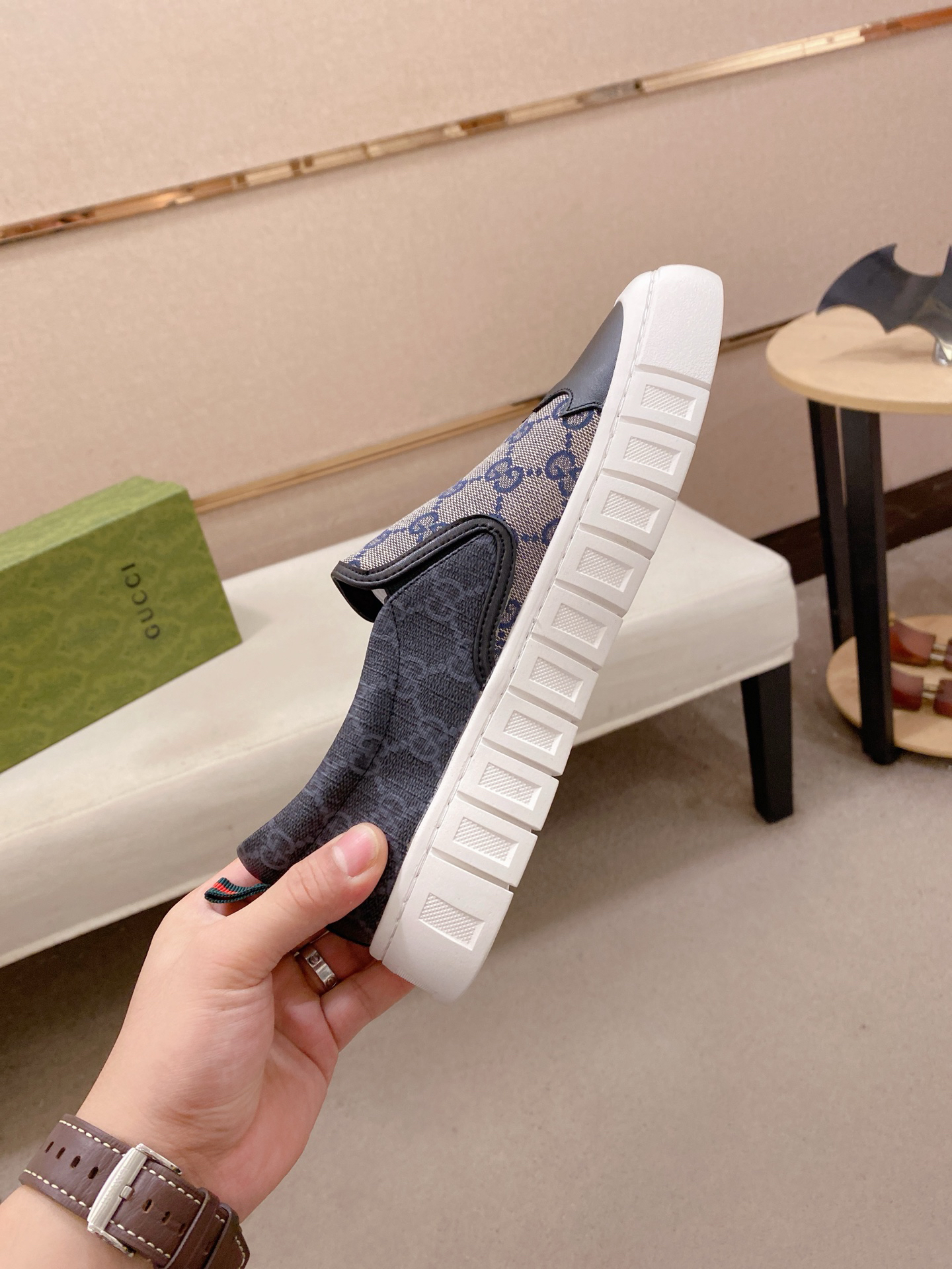 Gucci GG Canvas Slip-On Sneakers Grey
