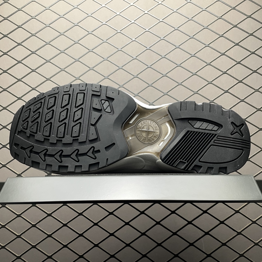 Stone Island Grime Panelled Mesh Sneakers White/Black