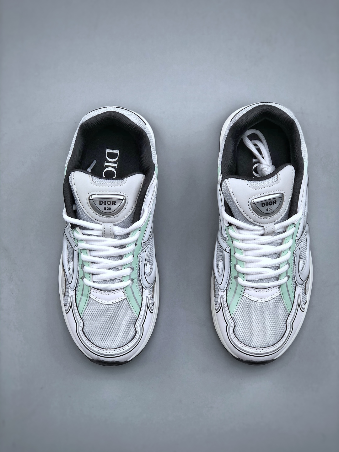 Dior B30 Chunky Sneakers White Grey Mint