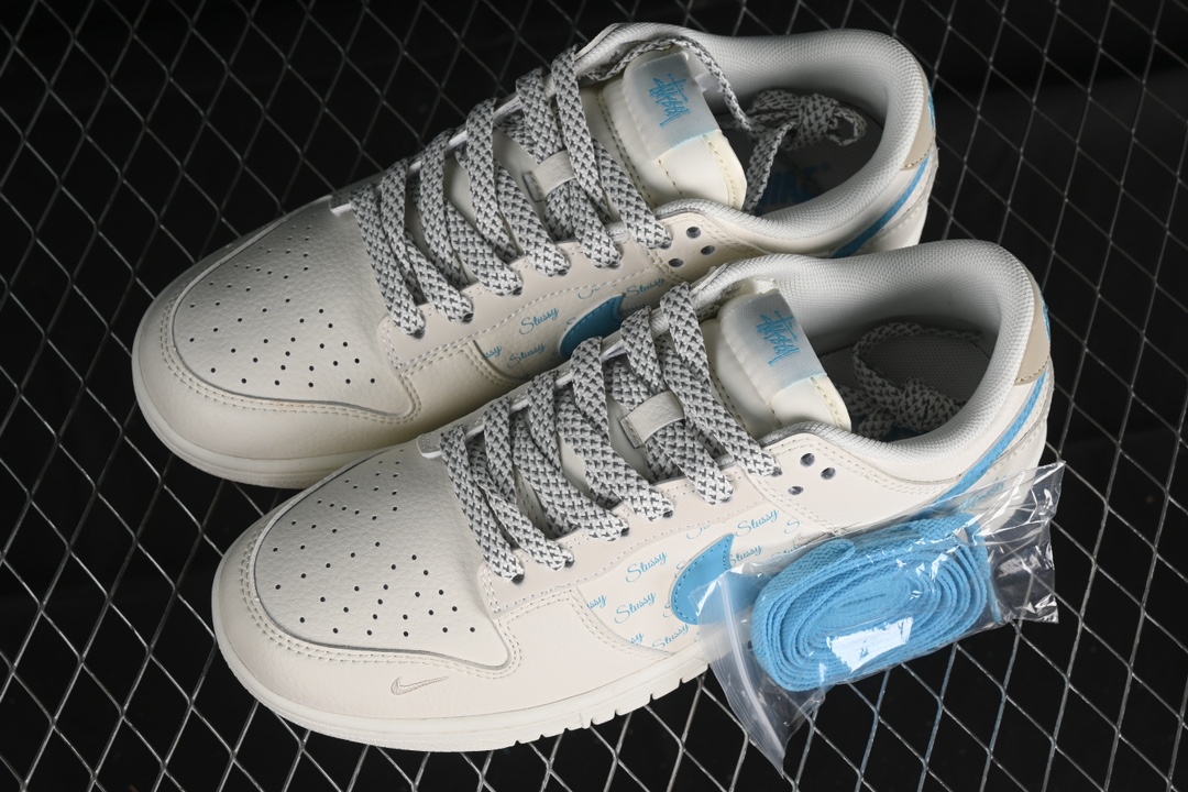 Nike SB Dunk Low x Stussy Anniversary Skate Shoes Sail Blue