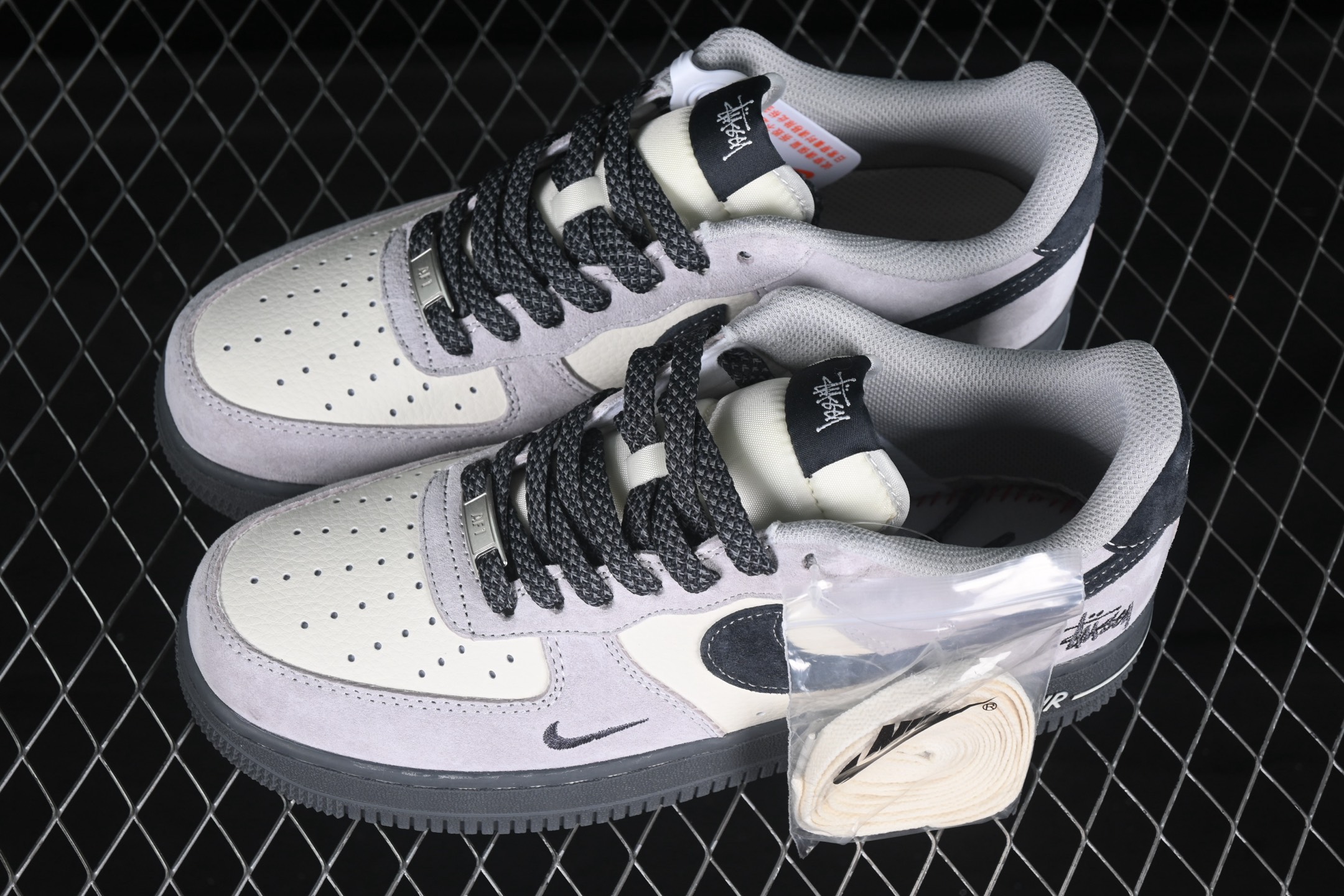 Nike Air Force 1 Low x Stussy Gray Suede Black Sole