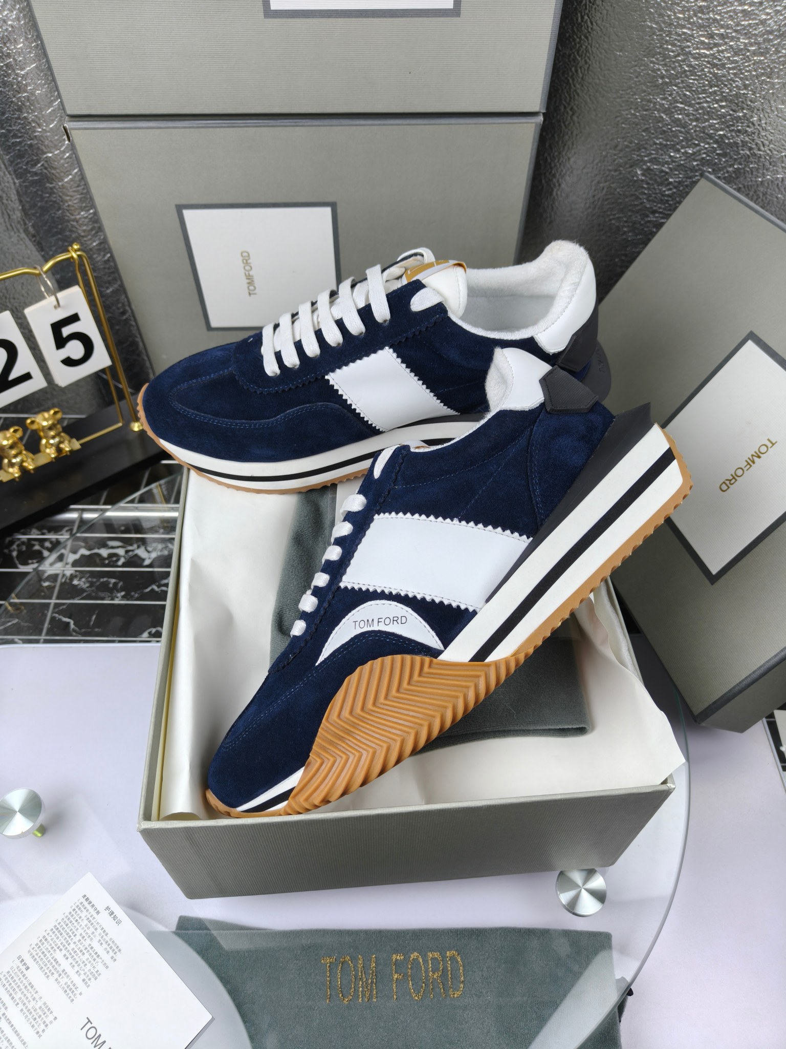 Tom Ford Retro Runner Sneakers Navy