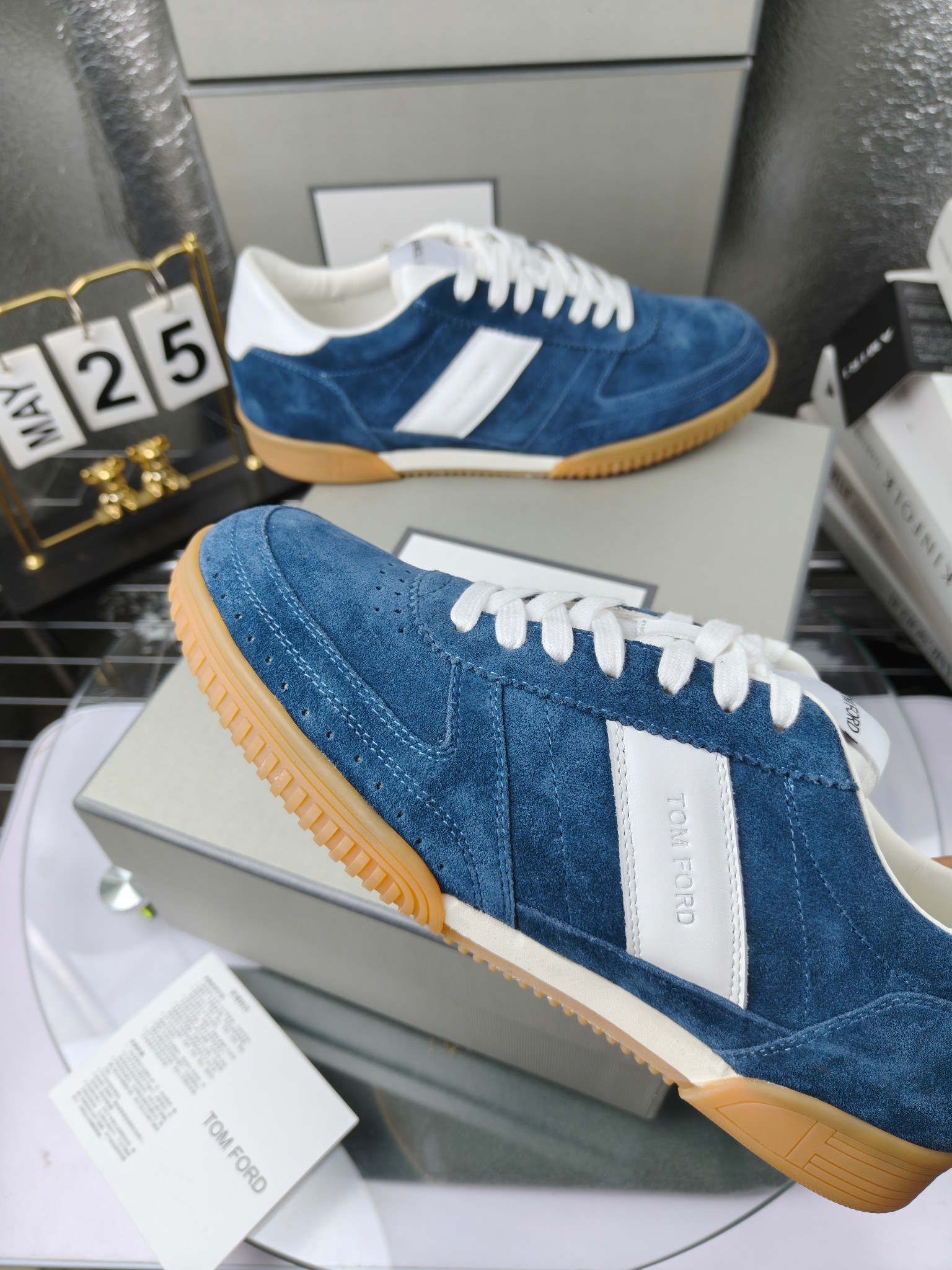 Tom Ford Suede Low-Top Sneakers Blue