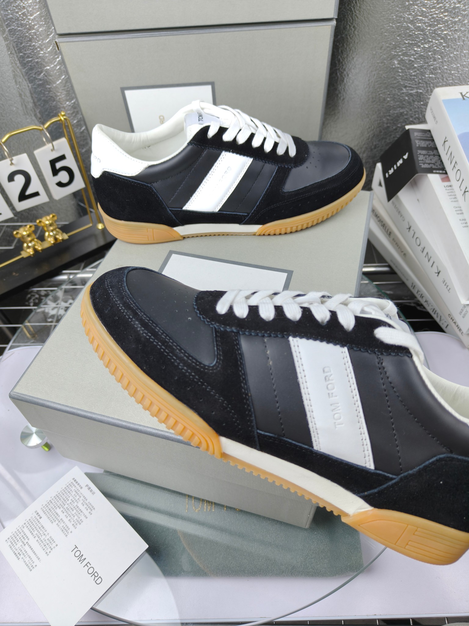 Tom Ford Couple Low-Top Sneakers Black/White