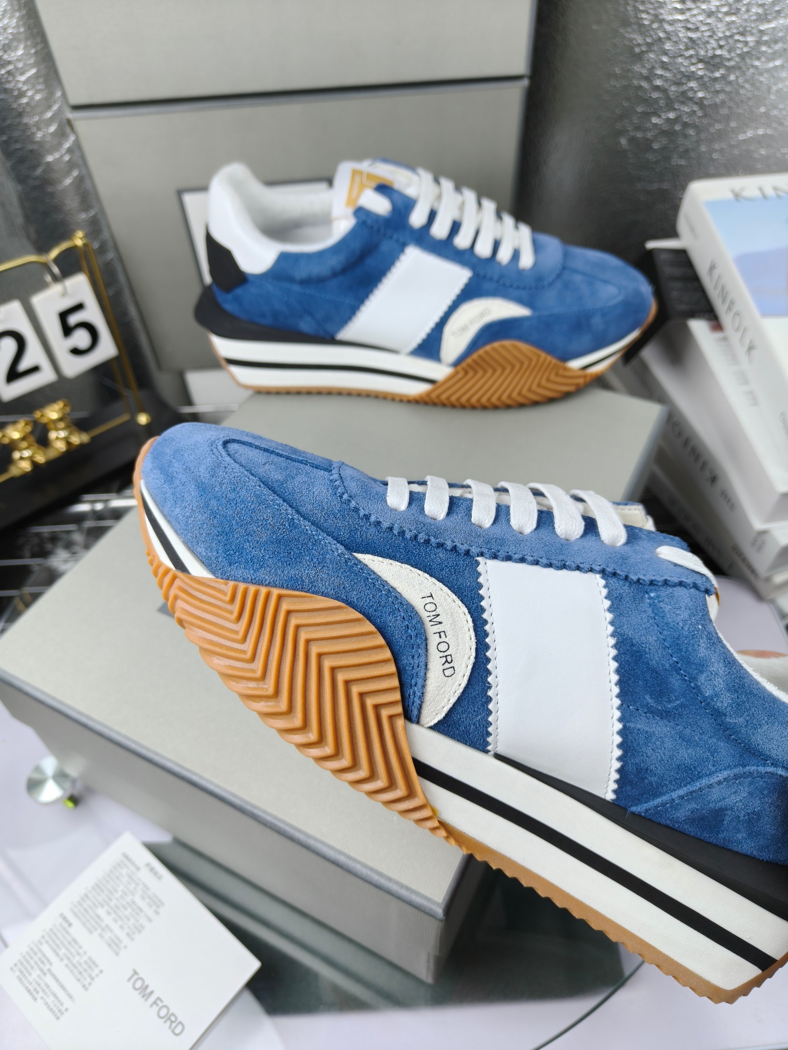 Tom Ford Retro Suede Runner Sneakers Blue